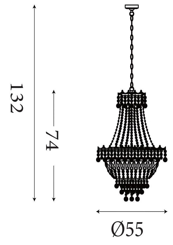 Kroonluchter Versailles 9Lt Chrome Metal & Crystal by Searchlight