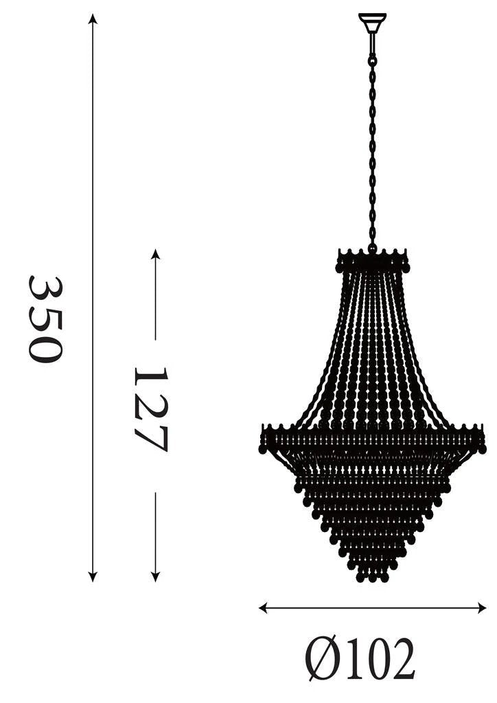 Kroonluchter Versailles 19Lt Chrome Metal & Crystal by Searchlight