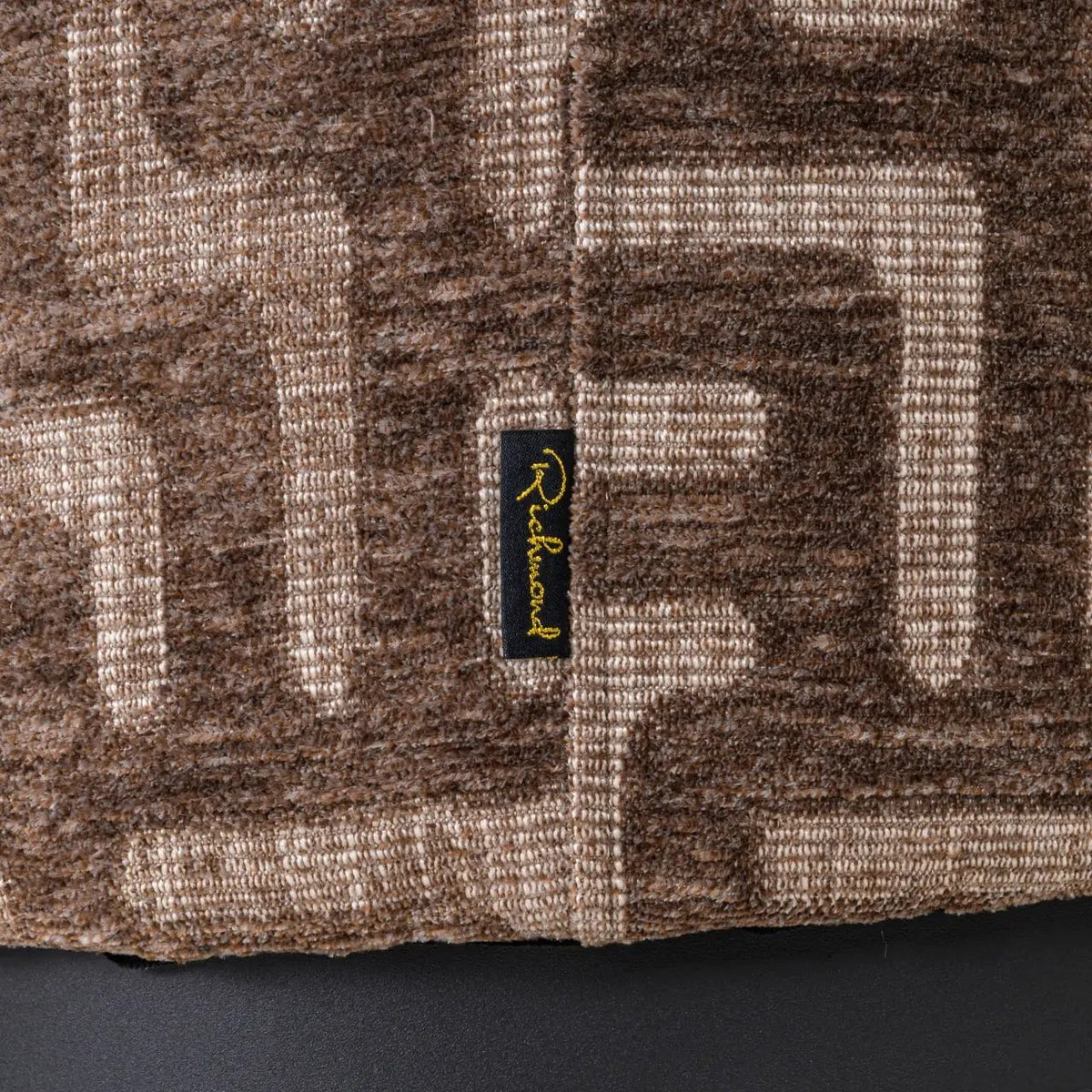 Poef en Voetenbank Lexie bruin labyrint 70Ø by Richmond Interiors