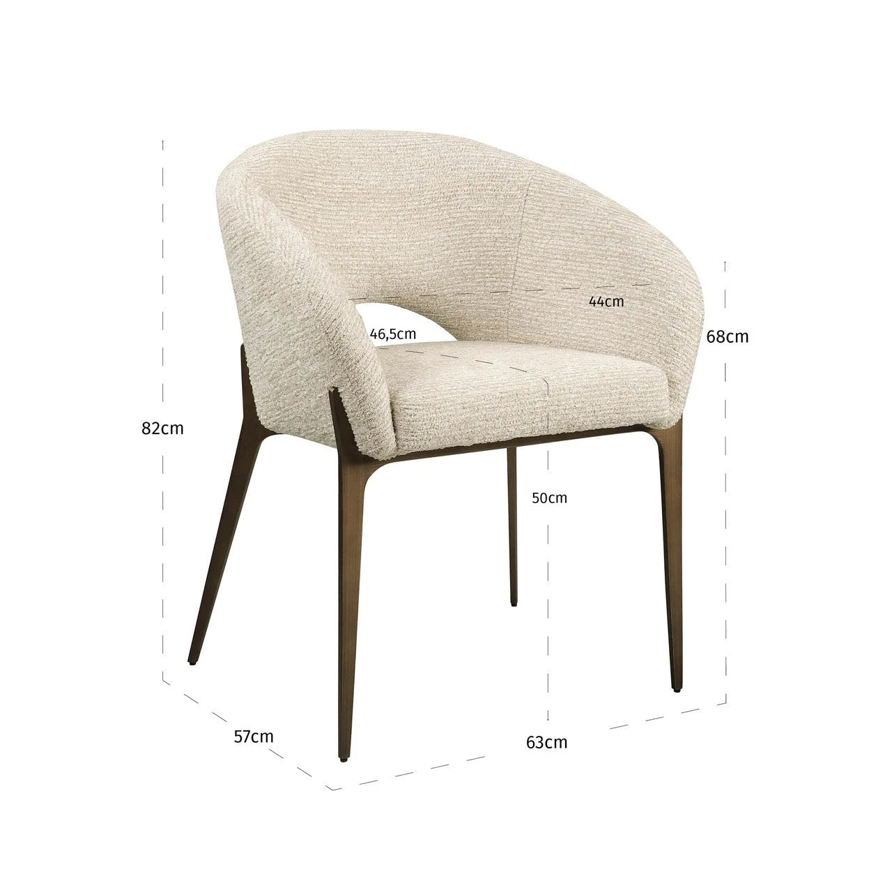 Eetkamerstoel Kenzi natural lineair brandvertragend by Richmond Interiors