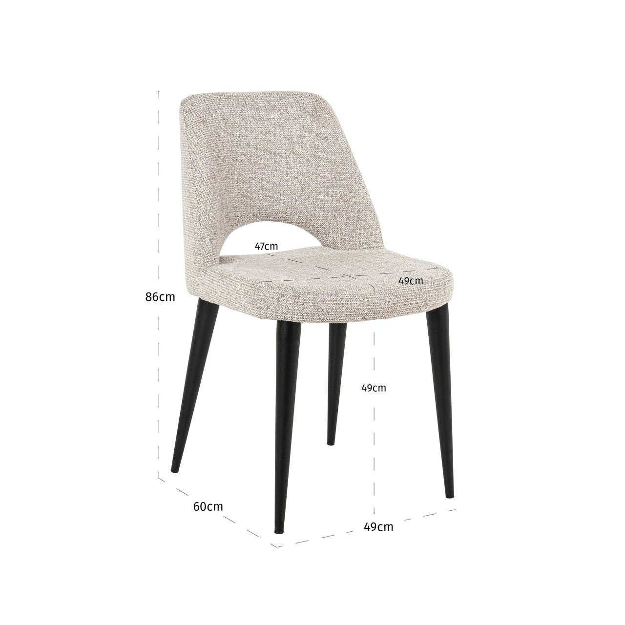 Eetkamerstoel Tabitha natural fancy brandvertragend (set van 2) by Richmond Interiors