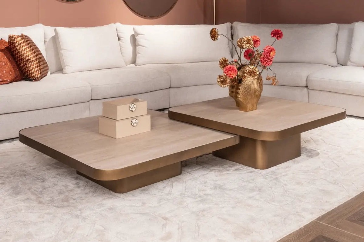 Salontafel Claridge beige 100x100 (cumulus) by Richmond Interiors