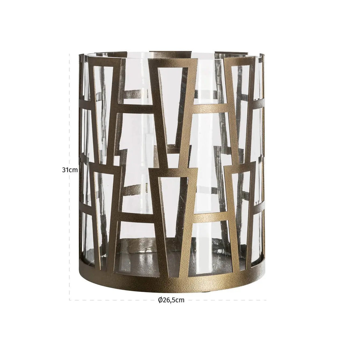 Windlicht Shandy antiek messing groot by Richmond Interiors