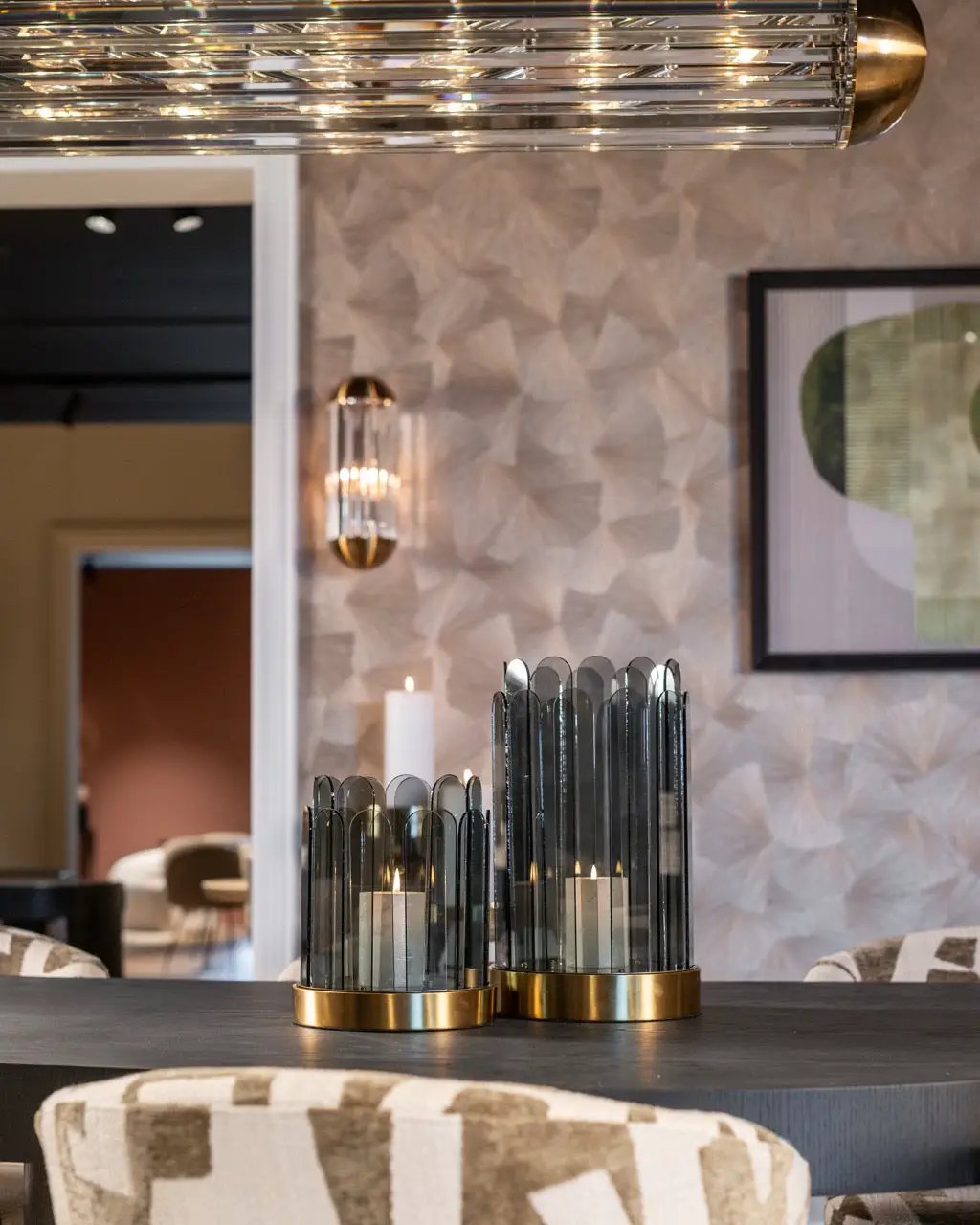 Windlicht Daisey rookkleurig groot by Richmond Interiors