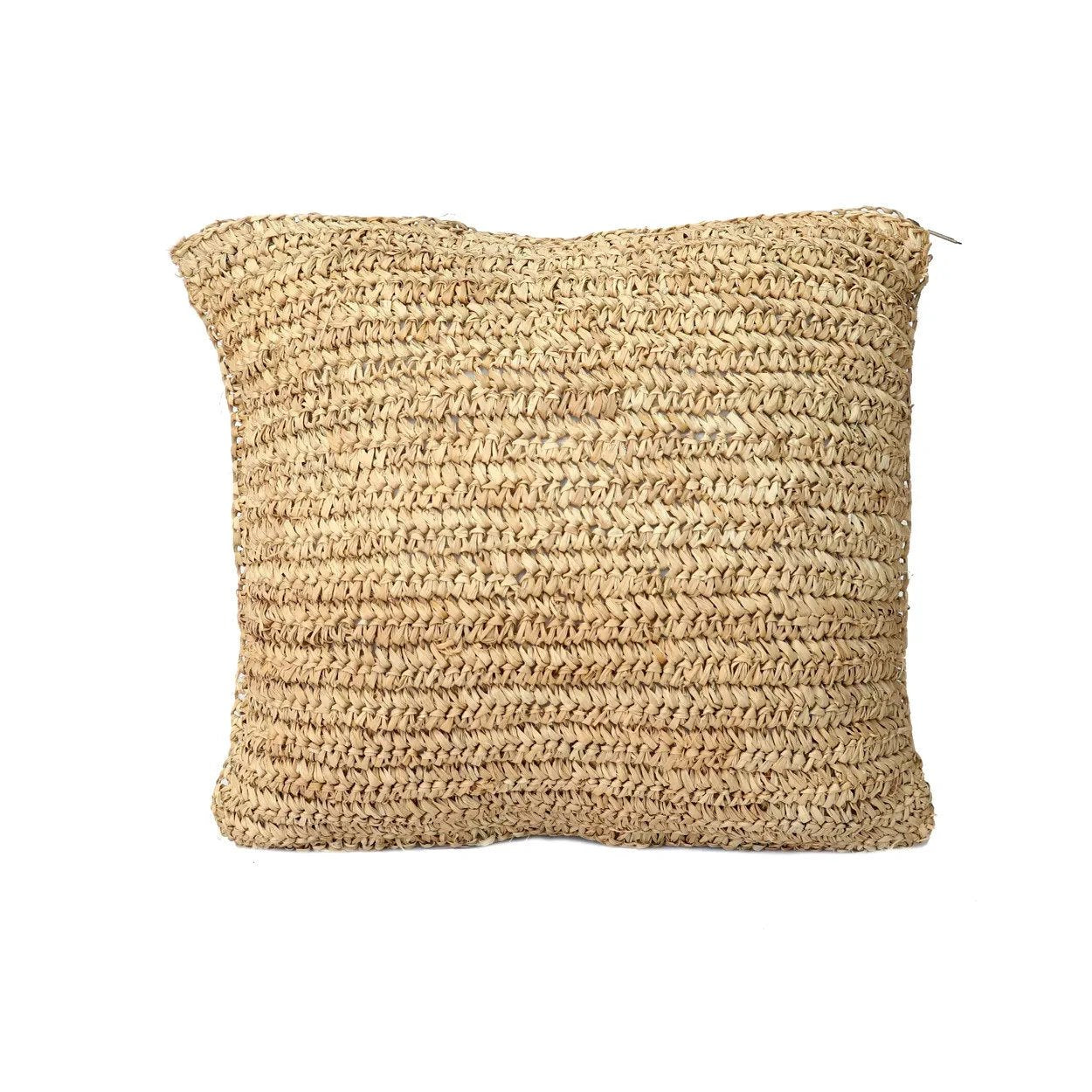 De Raffia Flores Kussenhoes - Naturel - 40x40 by Bazar Bizar Antwerp