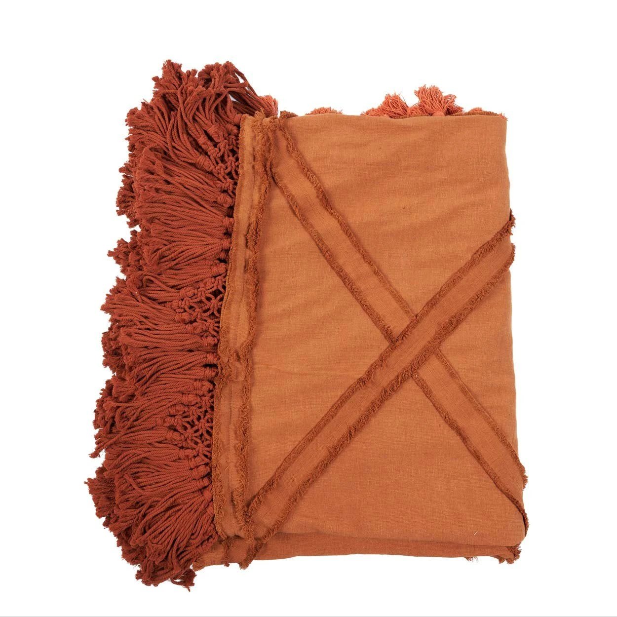 The Berber bedsprei - terracotta -300x240cm by Bazar Bizar Antwerp