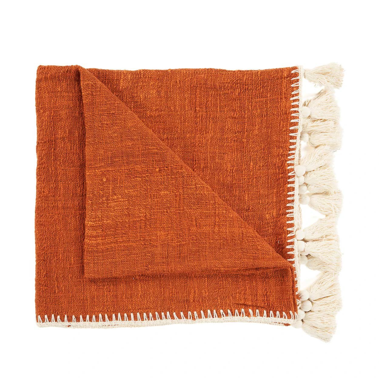 The Stitch bedsprei - terracotta - 246x126cm by Bazar Bizar Antwerp