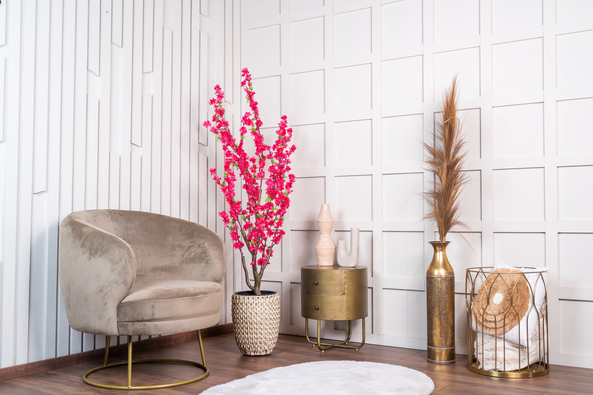 Kunstplant bloesem roze 150cm