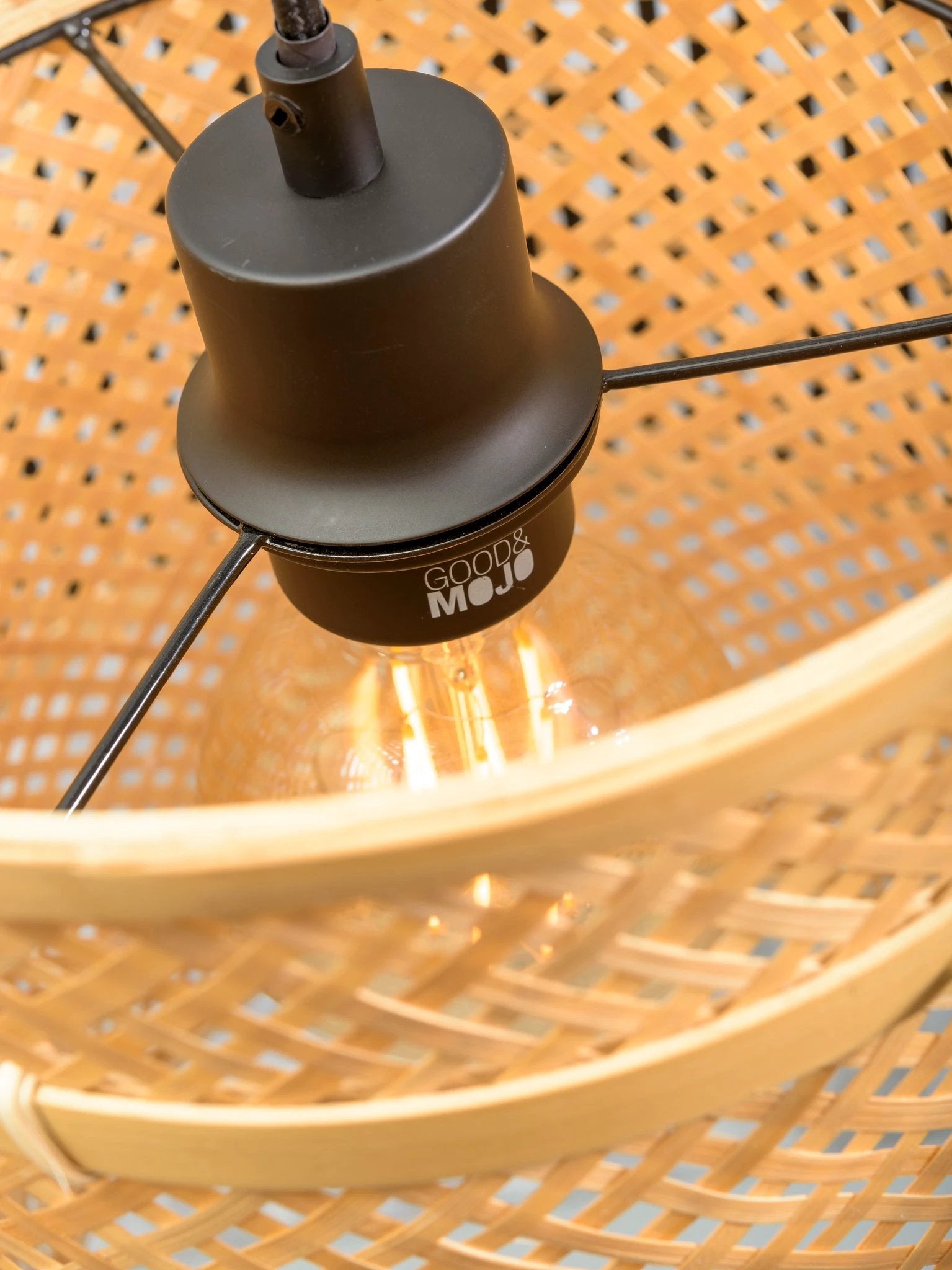 Hanglamp Bhutan - Bamboe/Zwart - Ø50cm by GOOD&MOJO