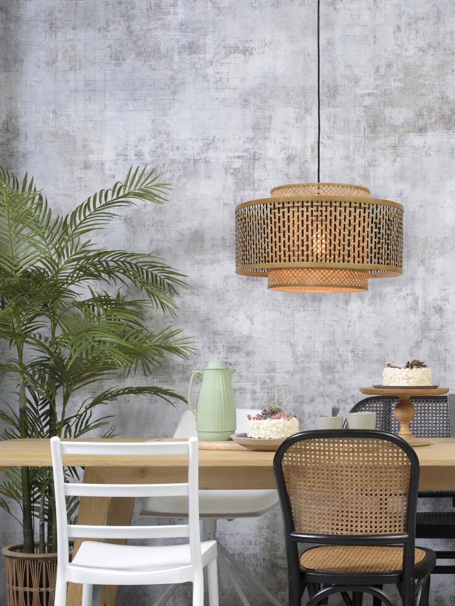 Hanglamp Bhutan - Bamboe/Zwart - Ø50cm by GOOD&MOJO