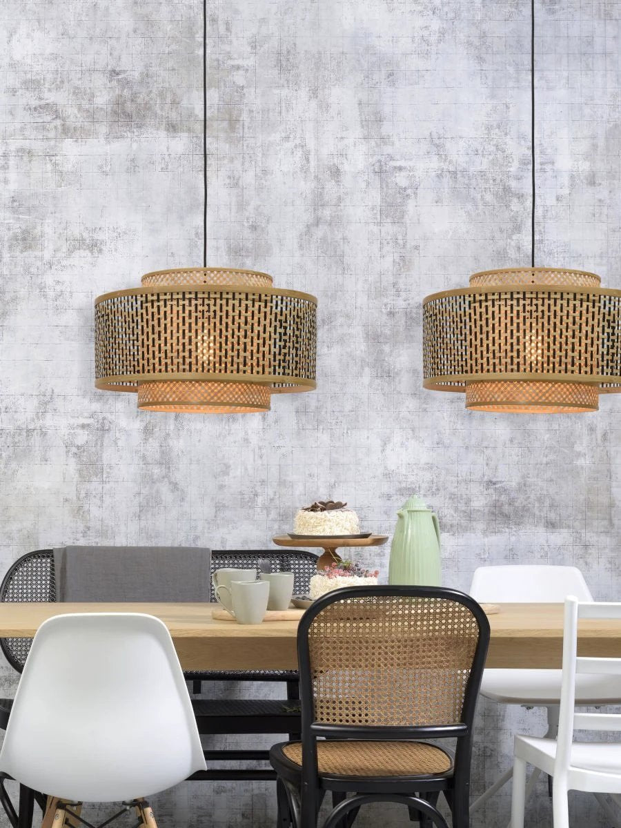 Hanglamp Bhutan - Bamboe/Zwart - Ø50cm by GOOD&MOJO