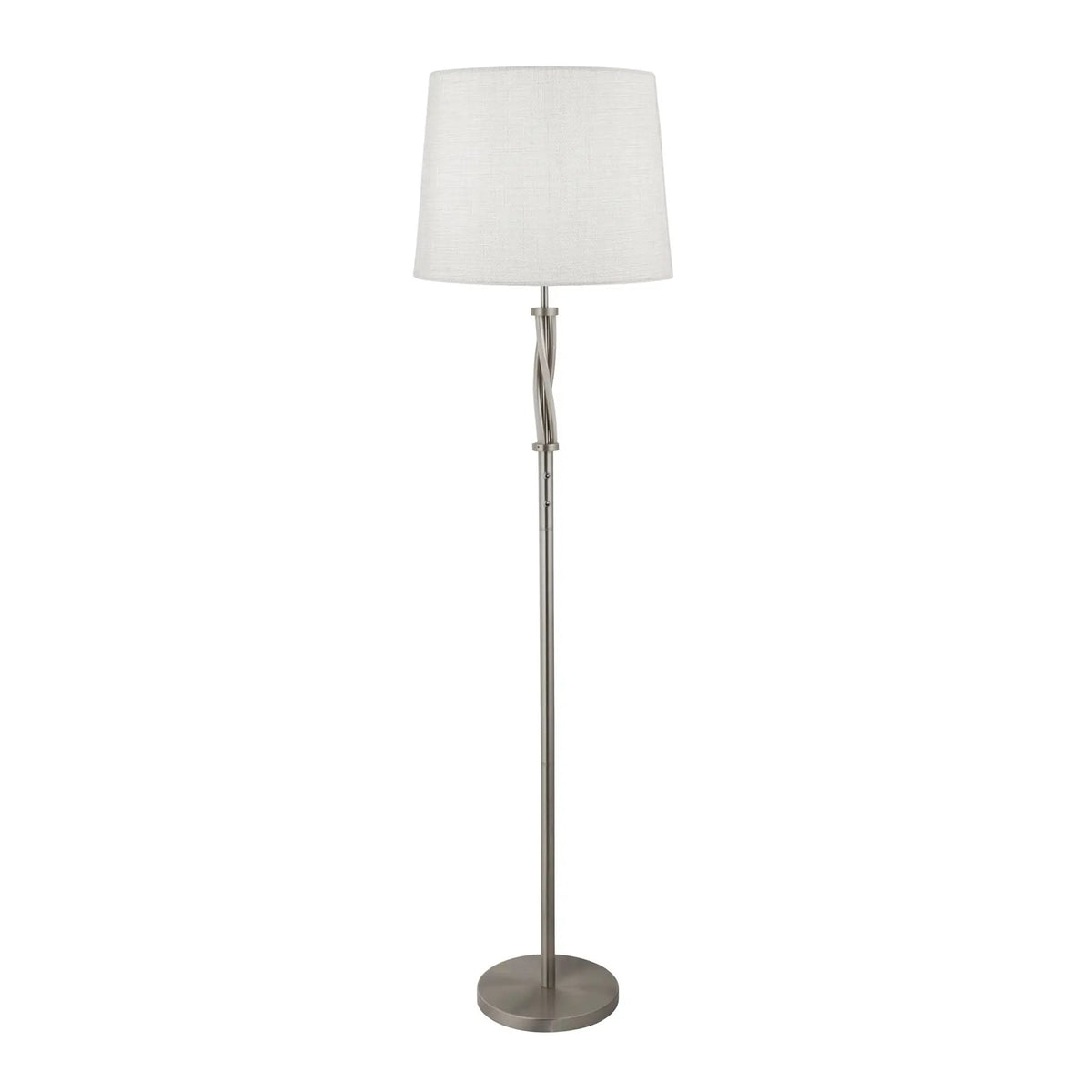 Vloerlamp Vegas - Satin Silver, White and Ivory Hessian by Searchlight