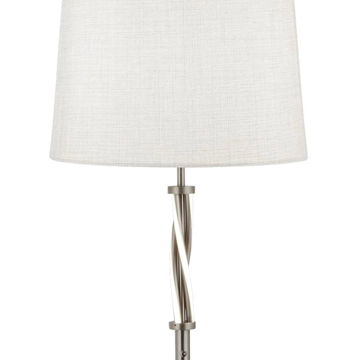 Vloerlamp Vegas - Satin Silver, White and Ivory Hessian by Searchlight