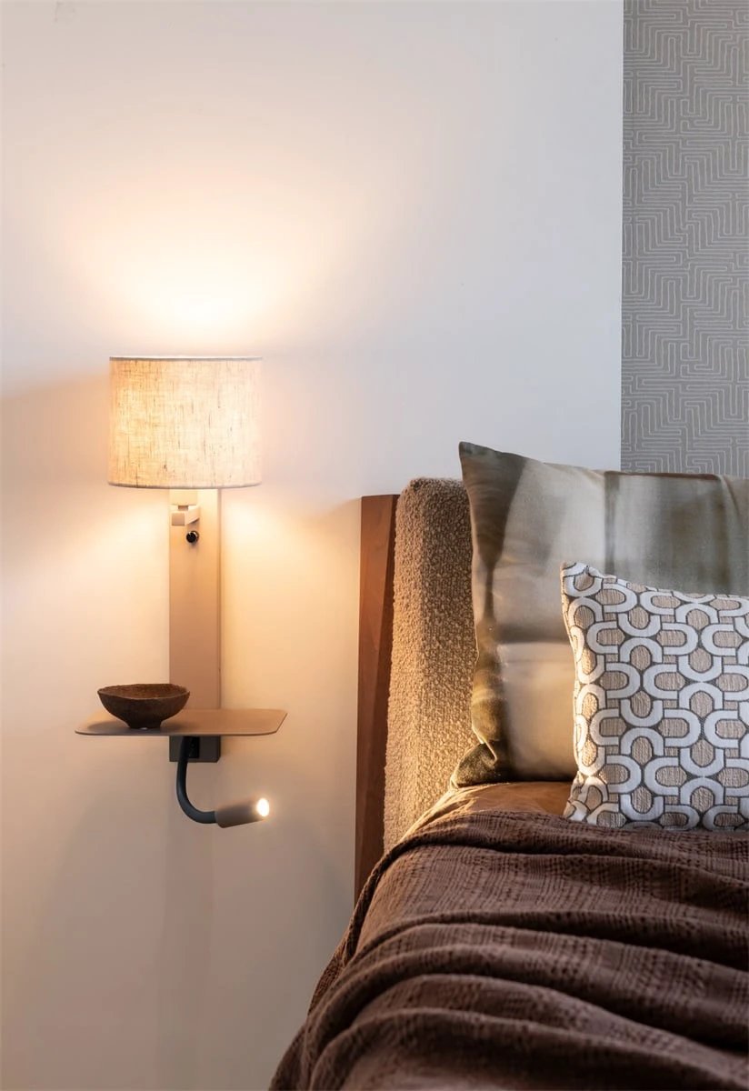 Wandlamp Florence met beige kap Ø18 x 15cm by it's about RoMi