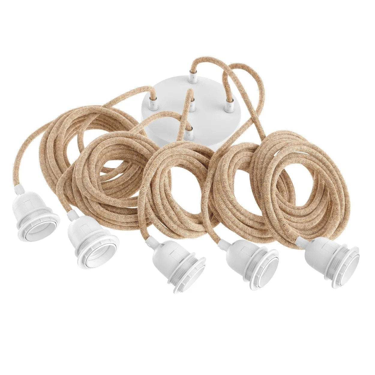 Lampfitting voor hanglamp - Naturel Wit - 5 Fittings by Bazar Bizar Antwerp