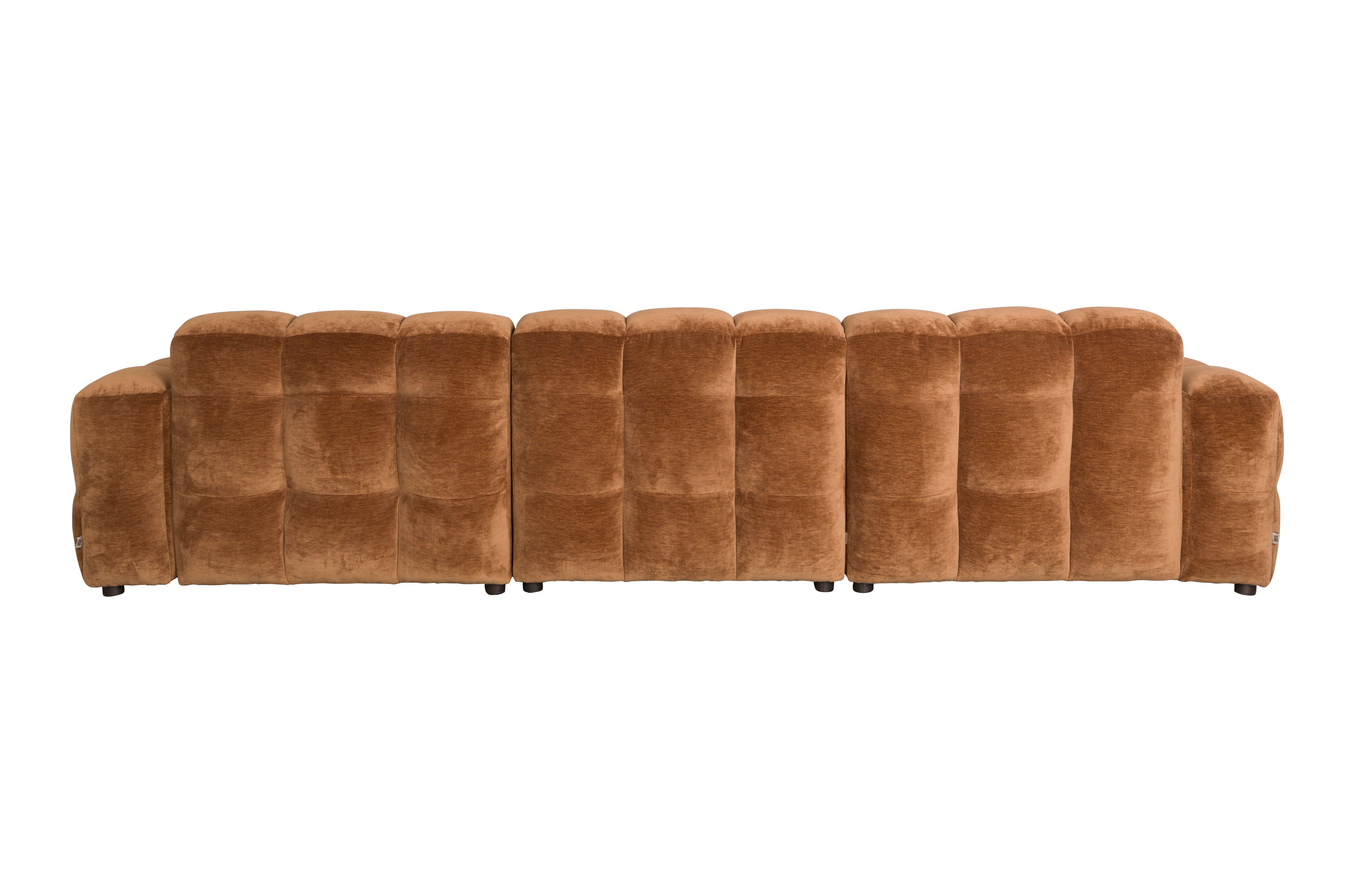 Sofa Hackman 4,5-Seater Velours Cognac