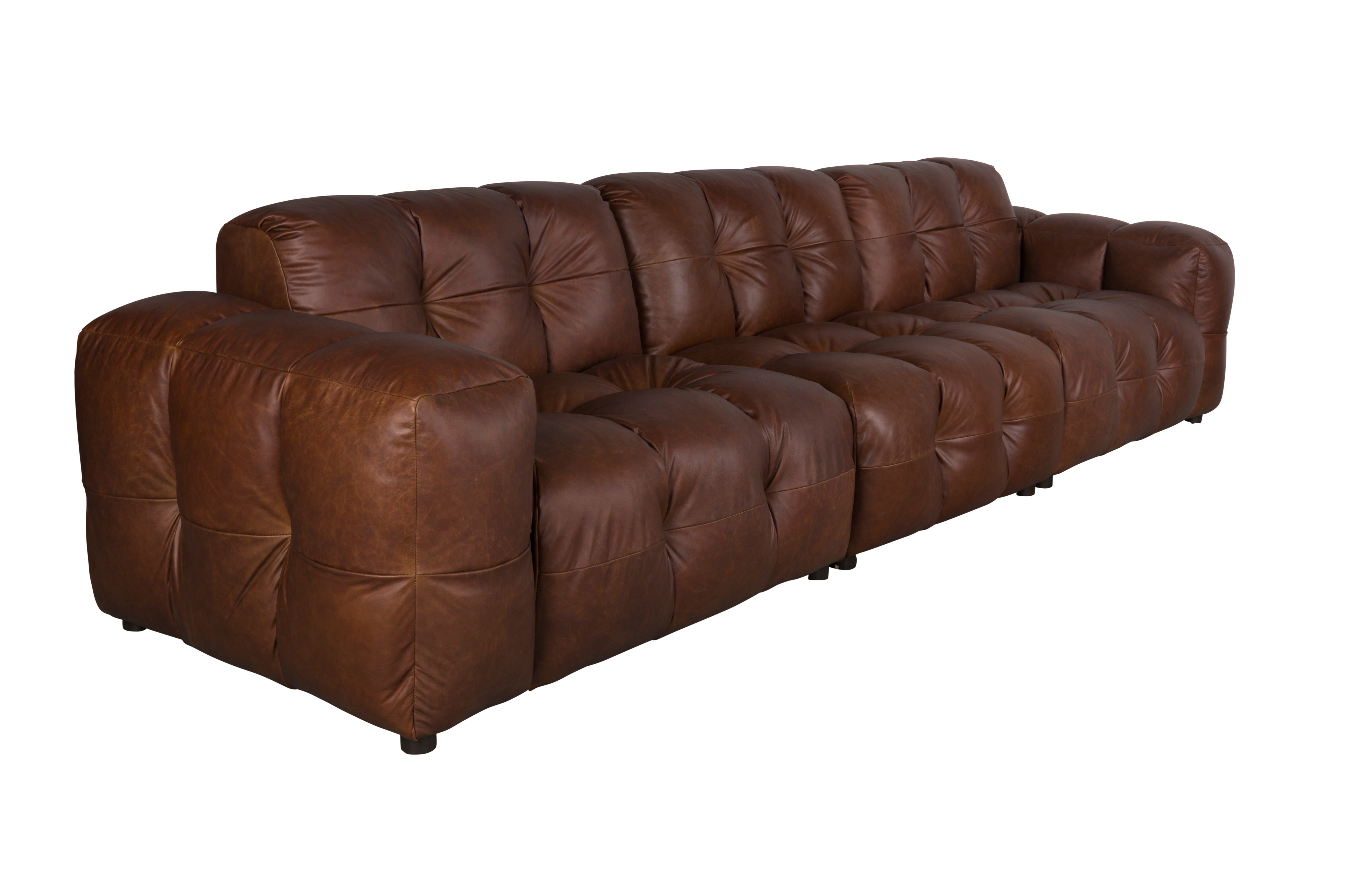Sofa Hackman 4,5-Seater Leather Chocolate