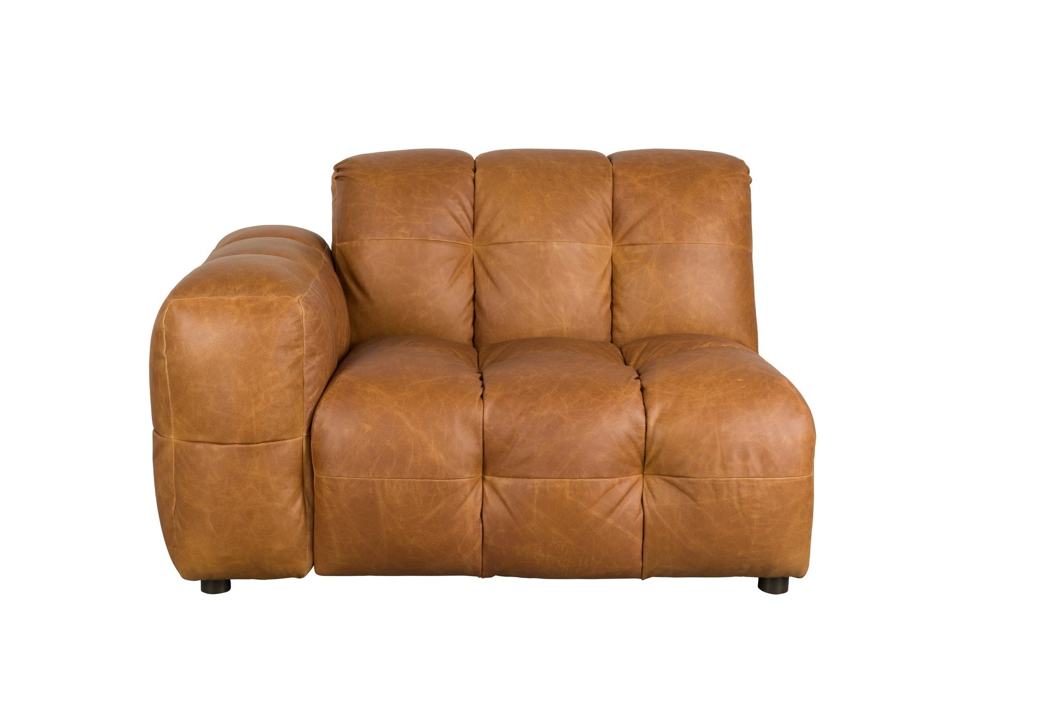 Bank Element Hackman With Arm Left Leather Cognac by Dutchbone