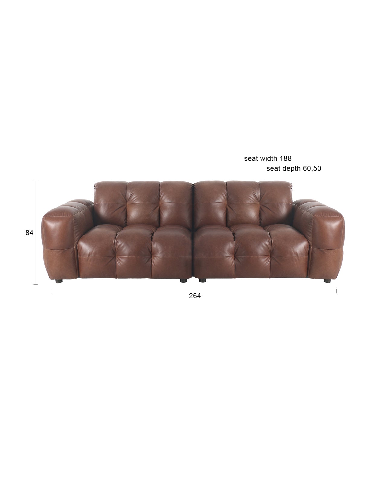 Bankstel Hackman 3-Seater Leather Chocolate by Dutchbone