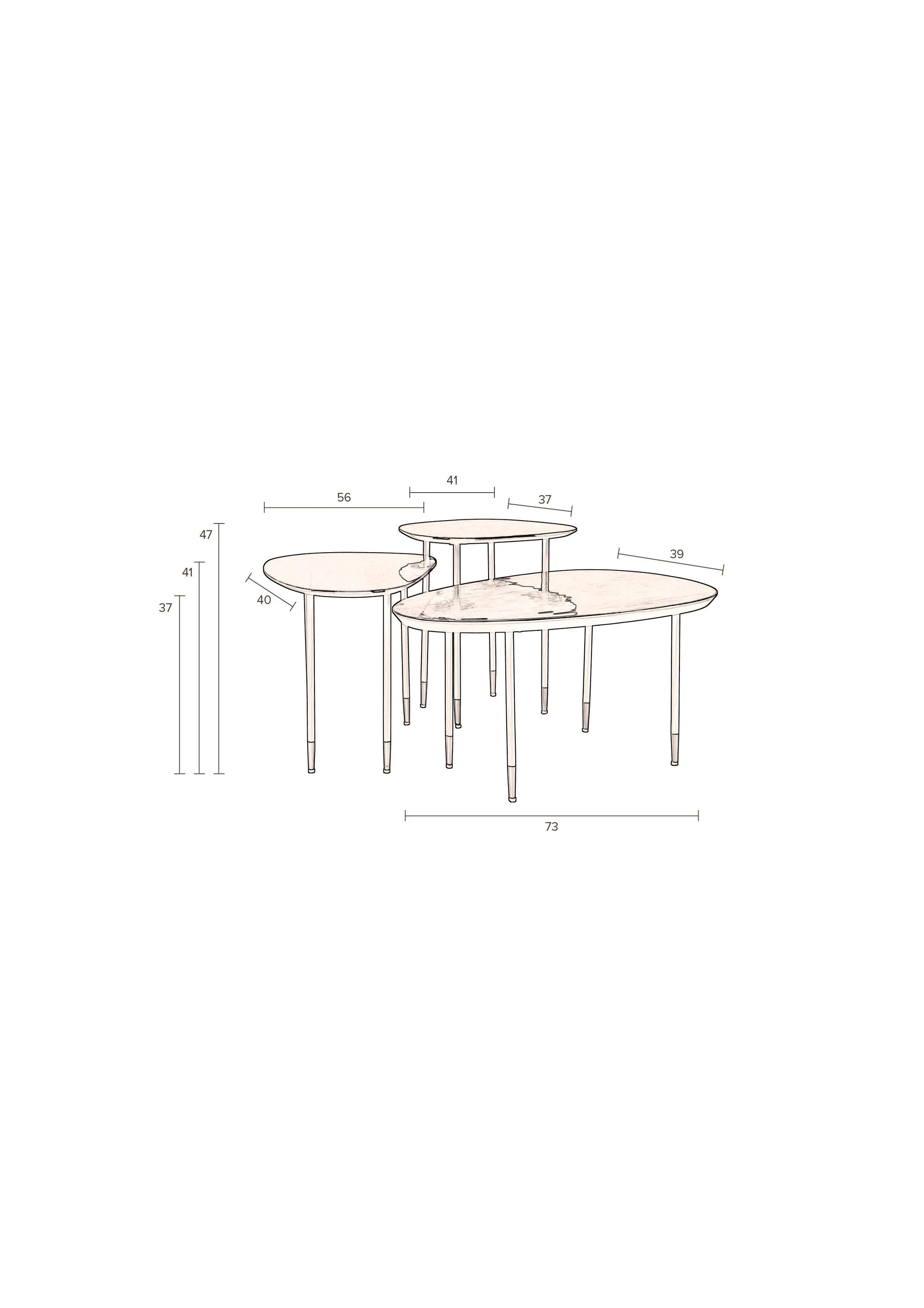 Bijzettafel Phyllis (Set of 3) by Dutchbone