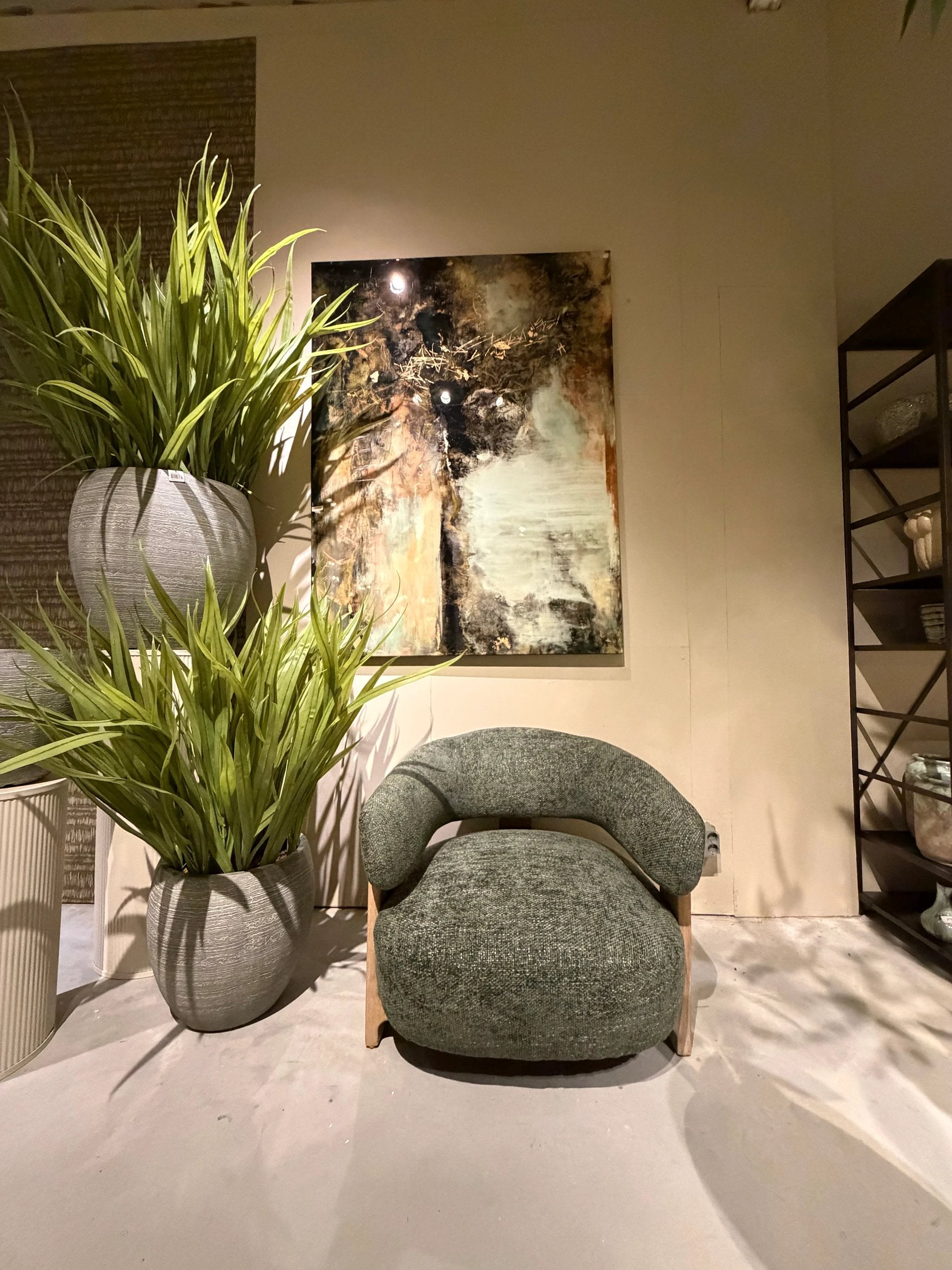 Fauteuil Mire Groen Olijfkleurig Rubberhout by PTMD