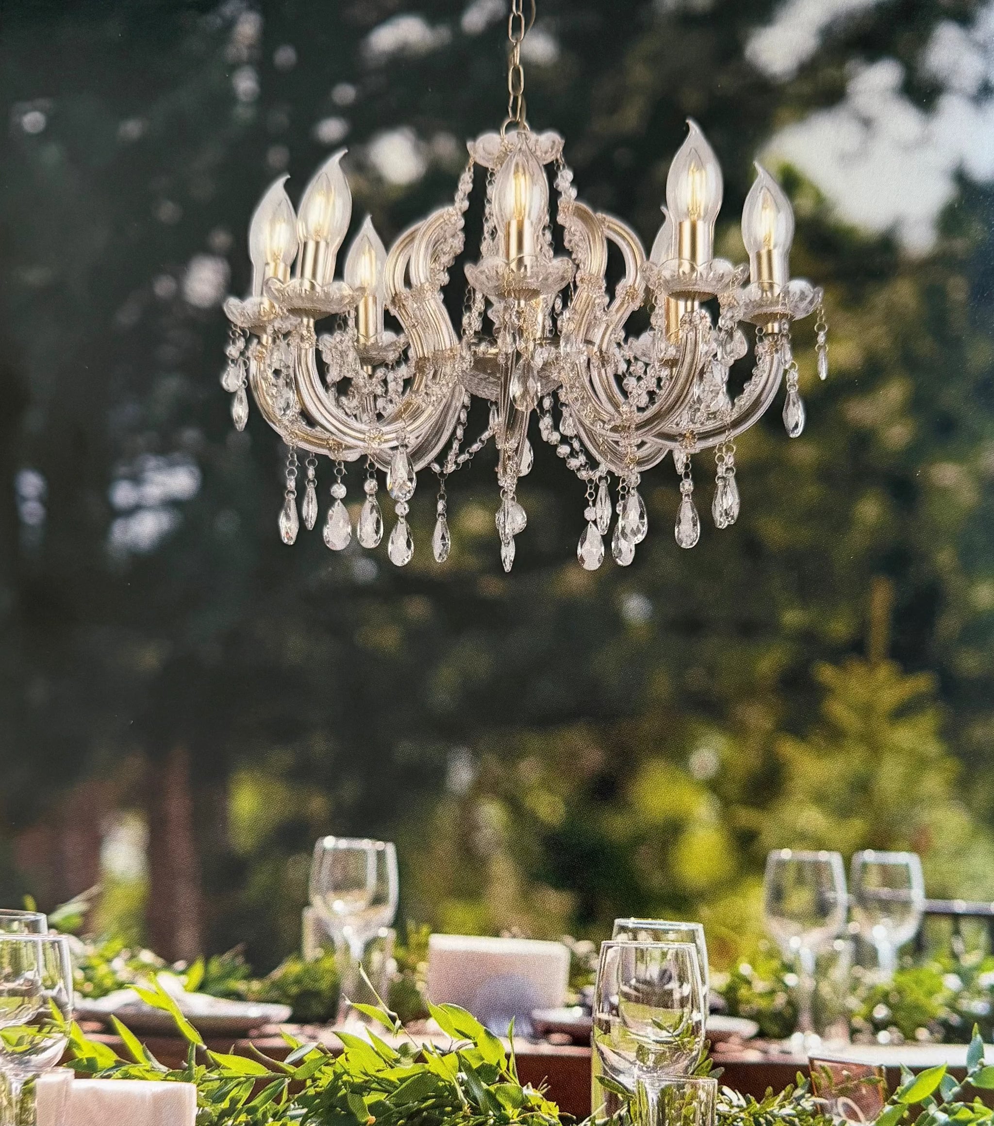 Buitenkroonluchter Utah Outdoor 8L – Luxe Buiten Hanglamp met 8 Lichtpunten by Searchlight