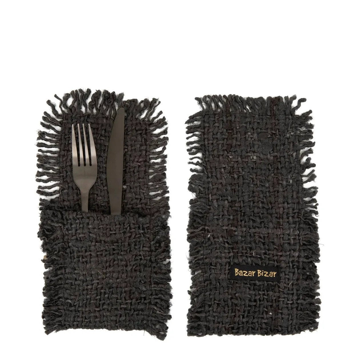 Het Oh My Gee Bestekzakje - Marinezwart - Set van 4 by Bazar Bizar Antwerp