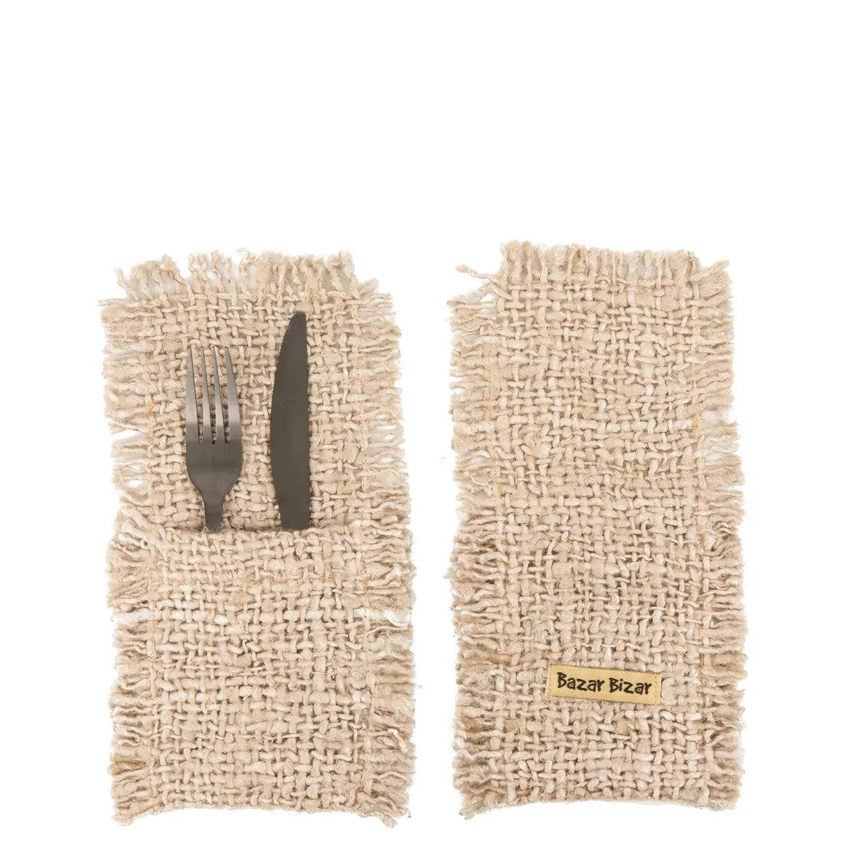 Het Oh My Gee Bestekzakje - Beige - Set of 4 by Bazar Bizar Antwerp