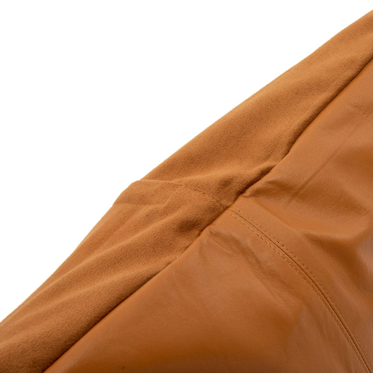 De Four Panel Leather Kussenhoes - Camel - 60x60 by Bazar Bizar Antwerp