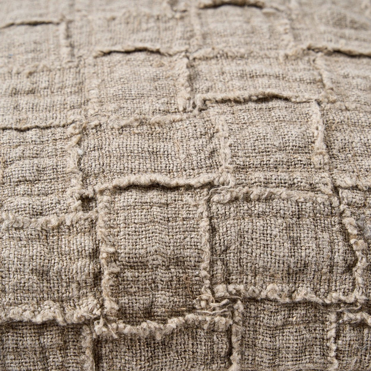 Kussenhoes De Linnen Damier - Naturel - 50x50cm by Bazar Bizar Antwerp