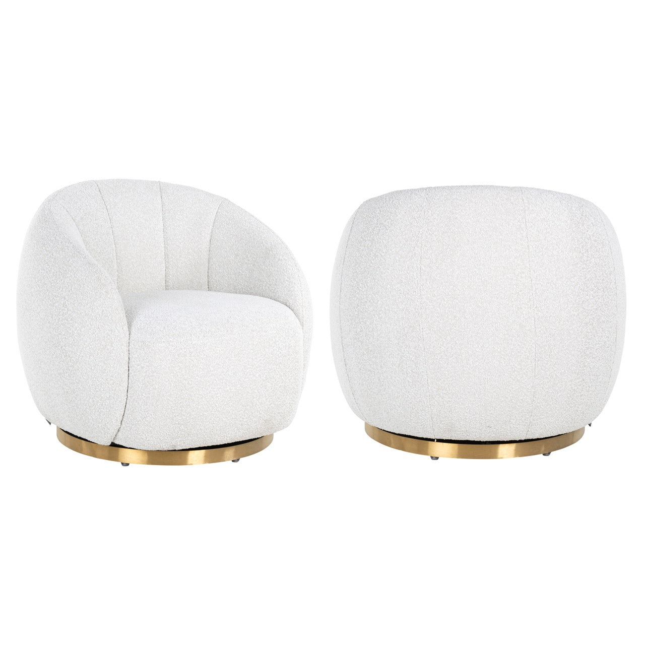 Draaifauteuil Jago White Bouclé