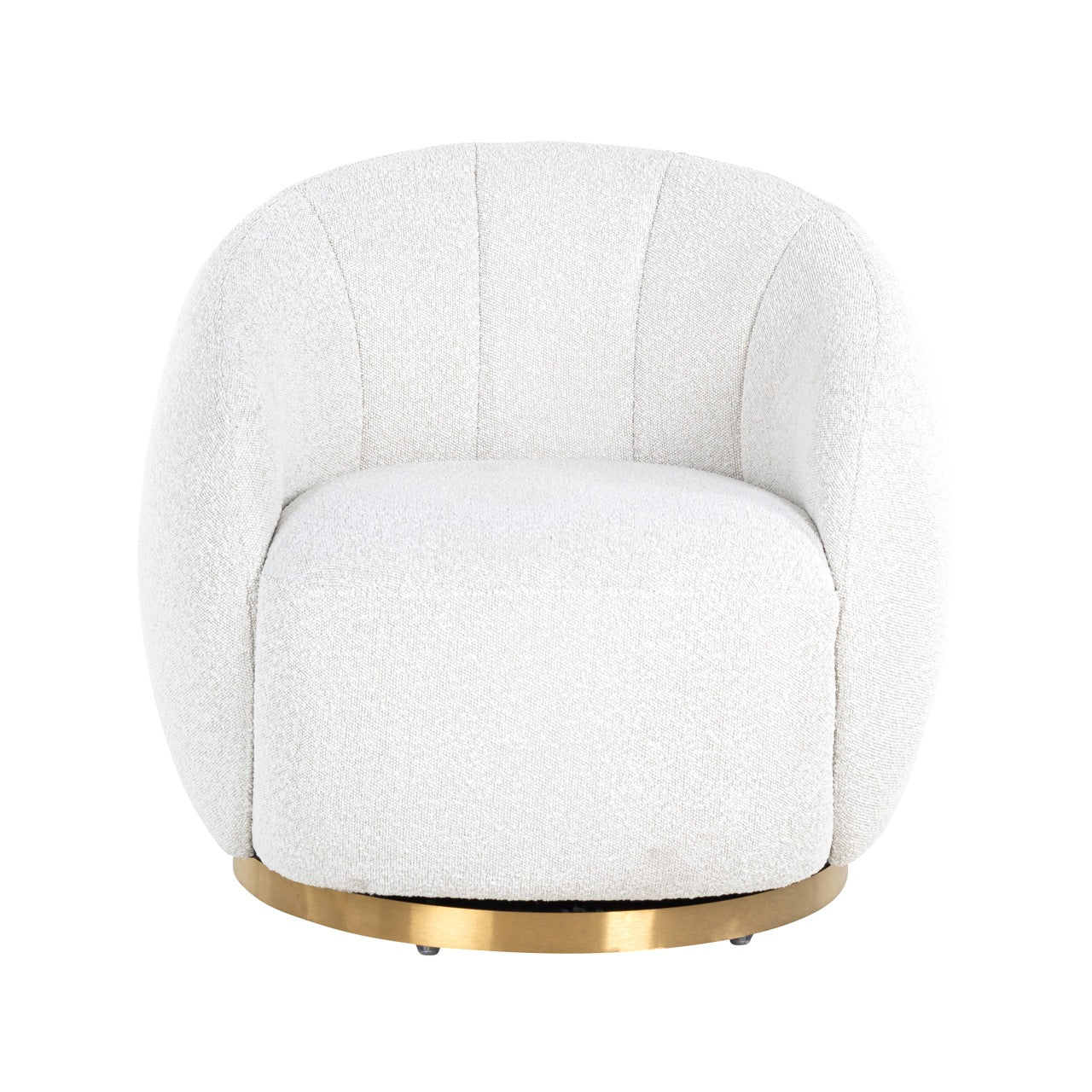 Draaifauteuil Jago White Bouclé