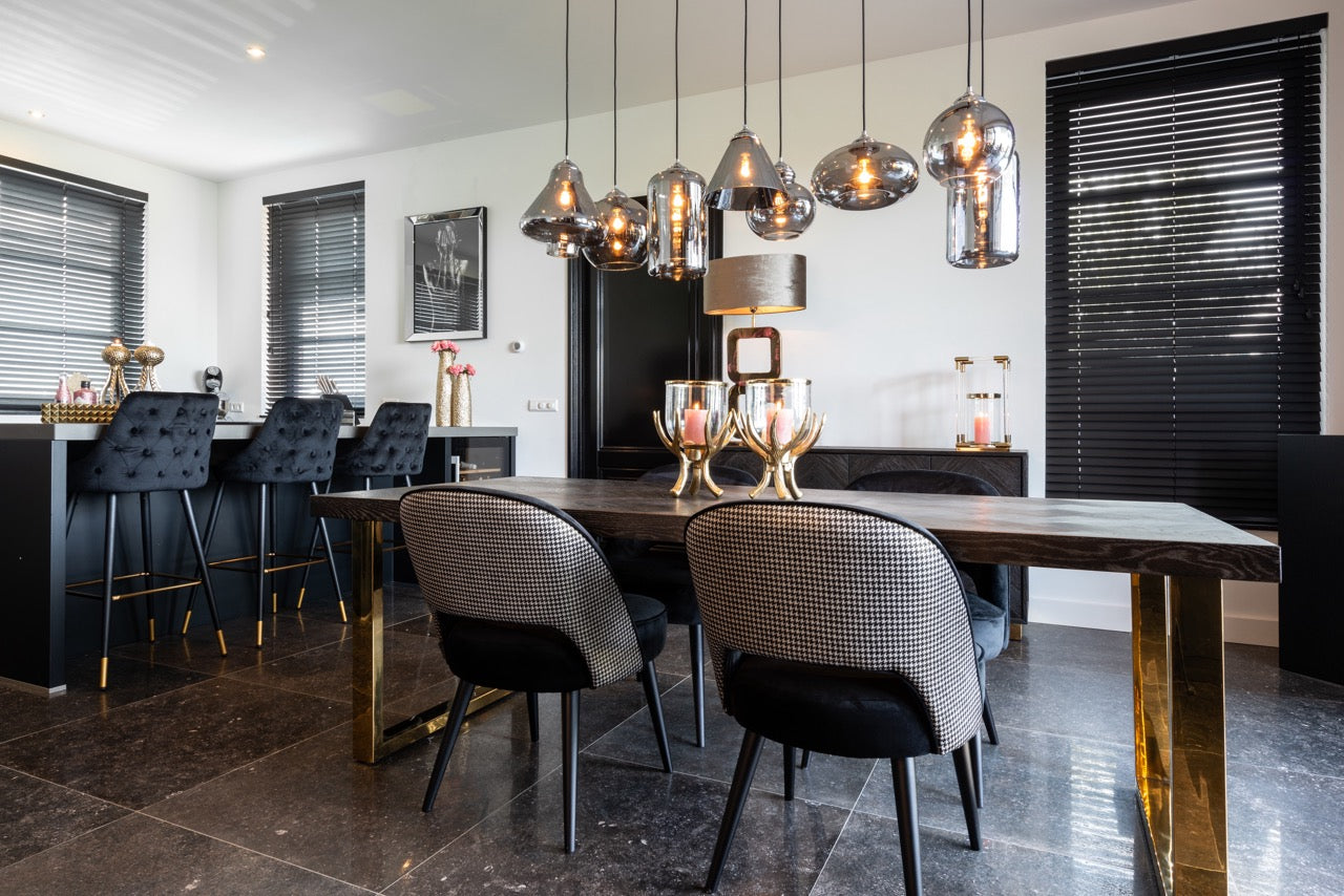 Barstoel Imani black velvet (set van 2)