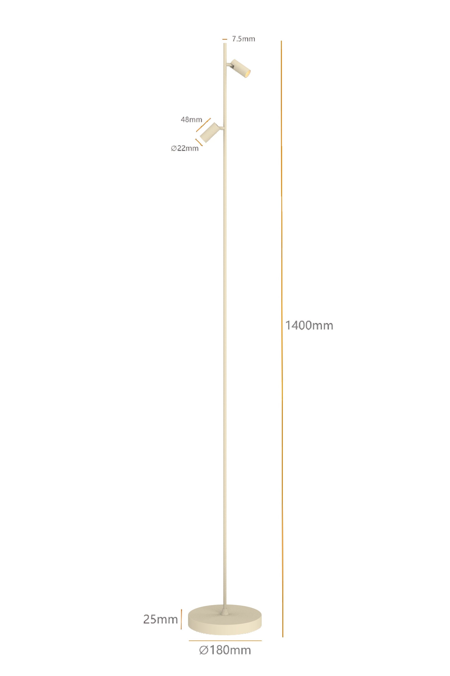 Vloerlamp Minora 2x led sand