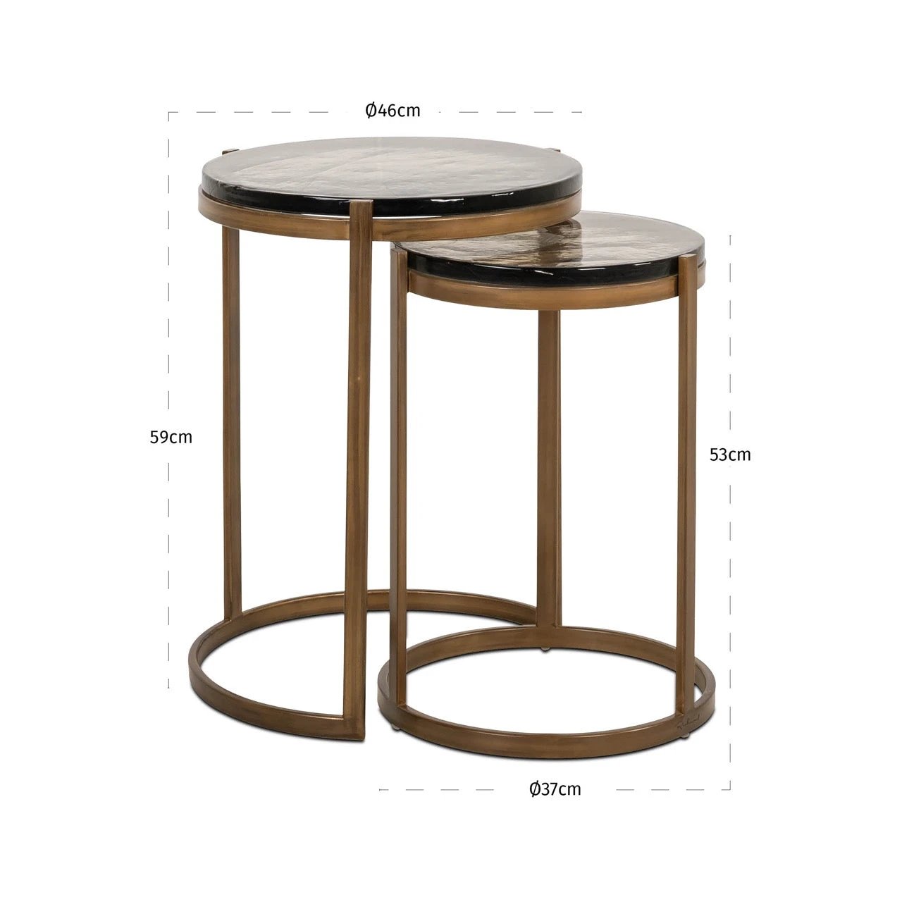 Bijzettafel Cleo goud (Set van 2) by Richmond Interiors