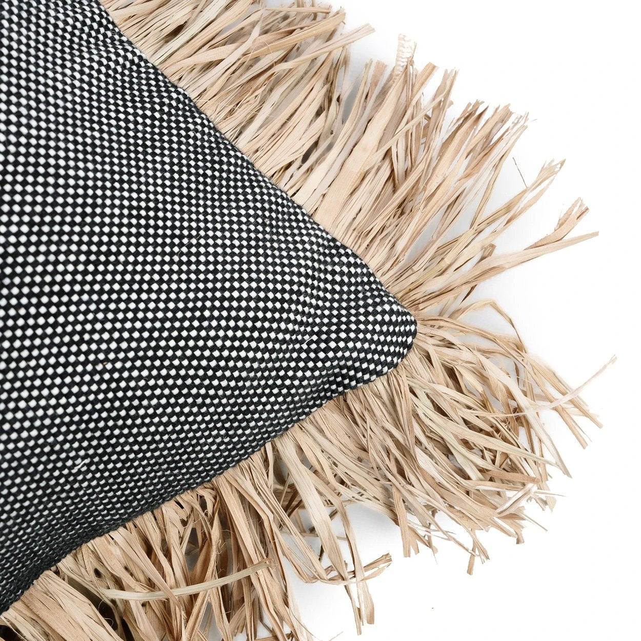 De Cotton Bonita Kussenhoes - Zwart Naturel - 30x50 by Bazar Bizar Antwerp