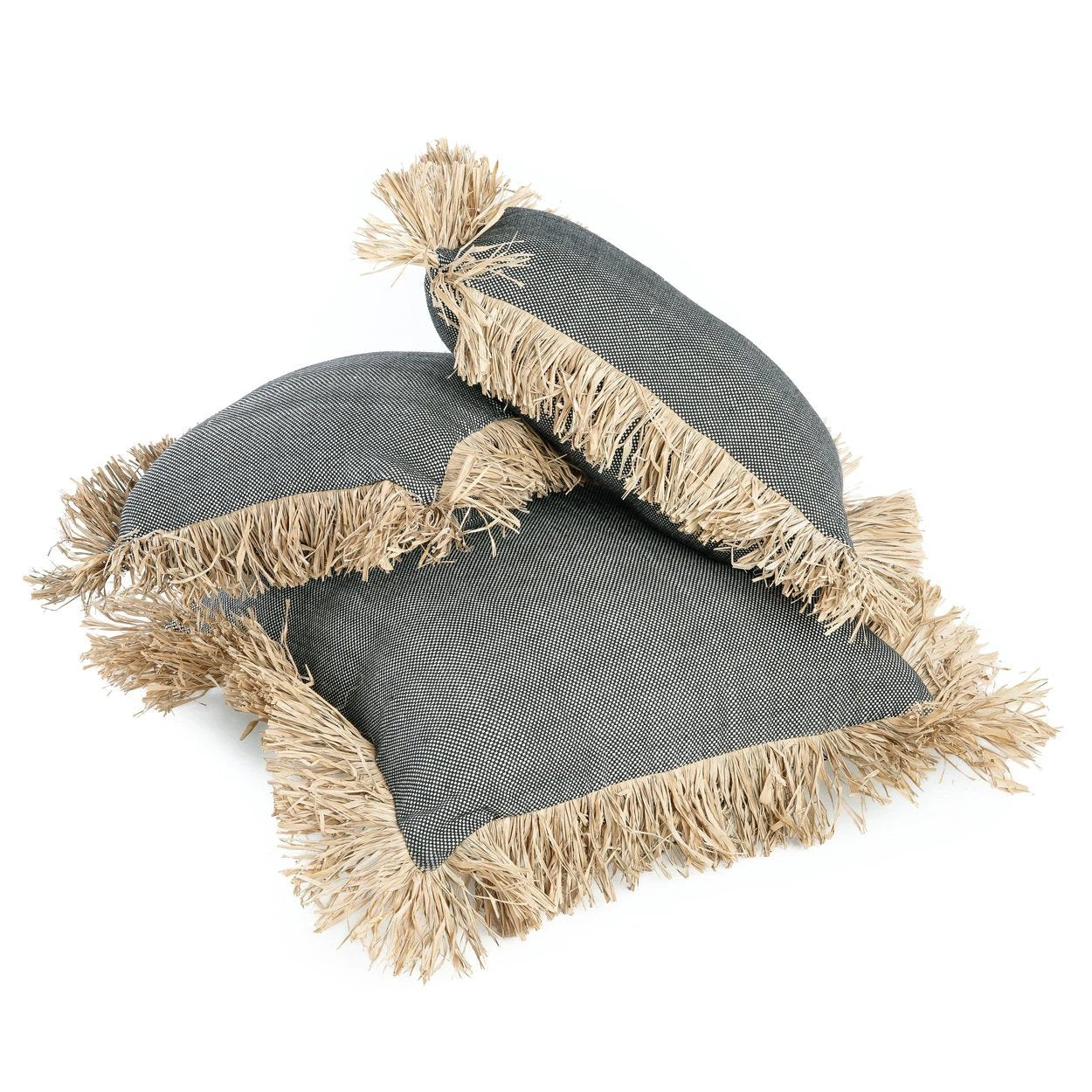 De Cotton Bonita Kussenhoes - Zwart Naturel - 30x50 by Bazar Bizar Antwerp
