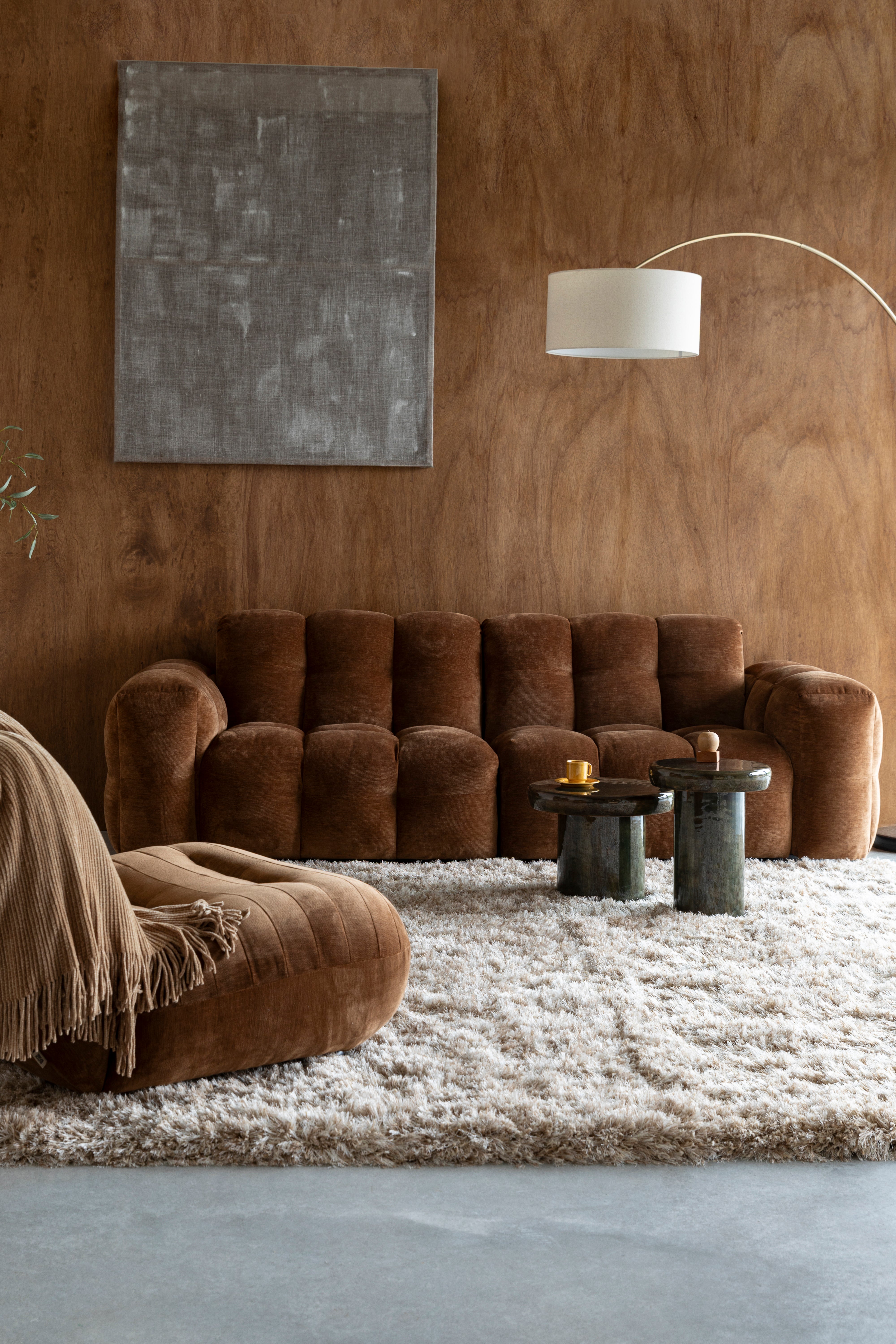 Sofa Hackman 3-Seater Velours Beige