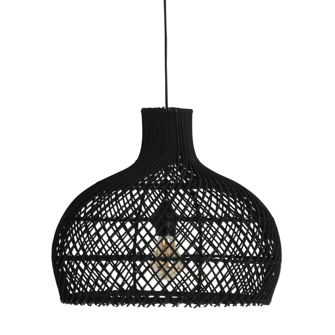 Hanglamp Maze rotan zwart by Raw Materials Amsterdam