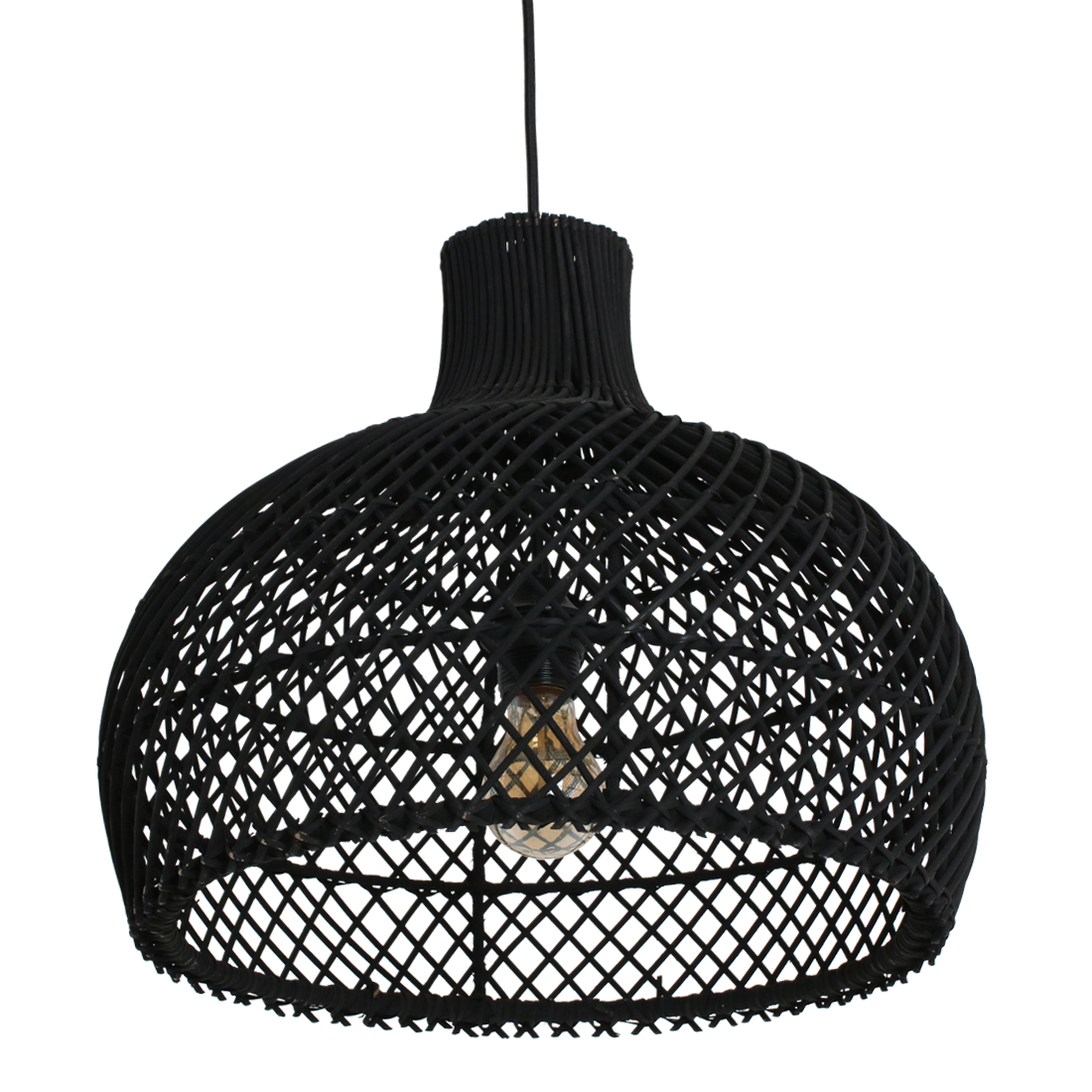 Hanglamp Maze rotan zwart by Raw Materials Amsterdam