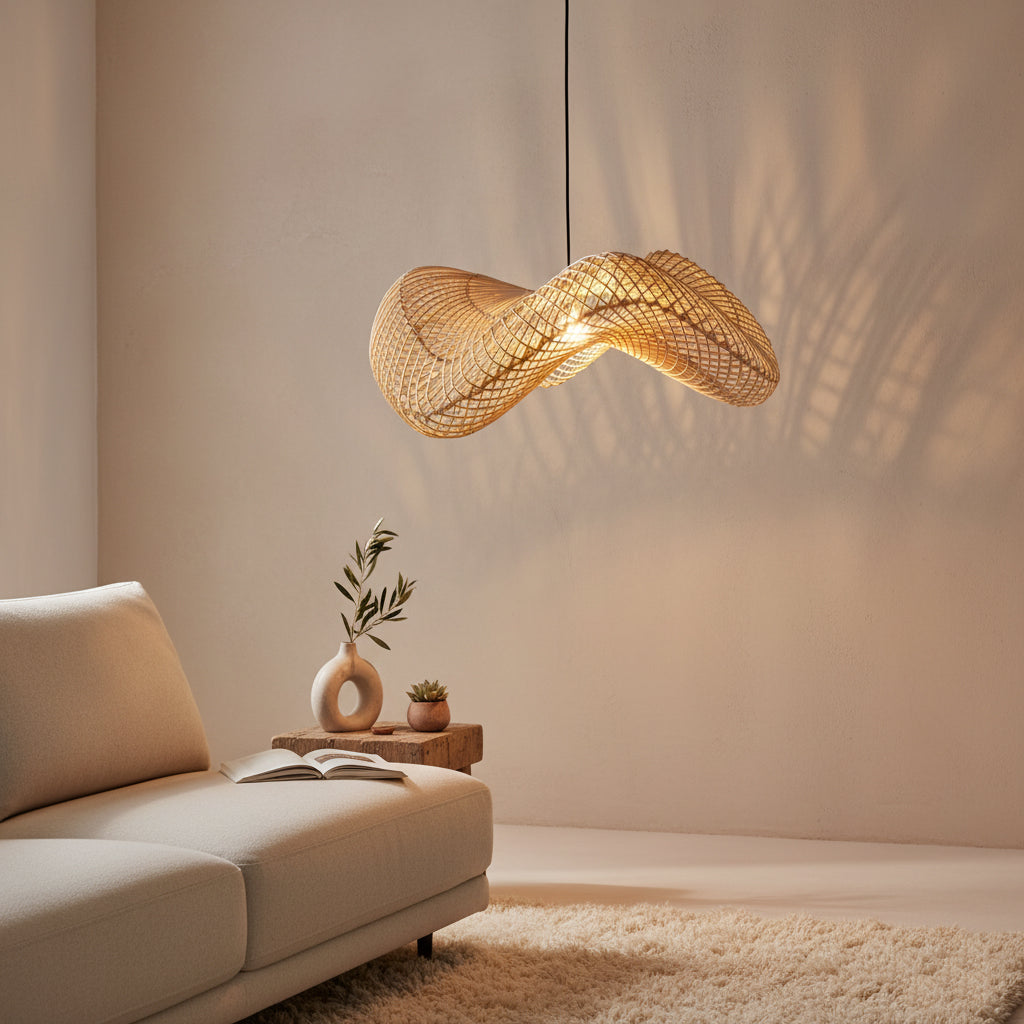 Hanglamp Wave rotan L by Raw Materials Amsterdam