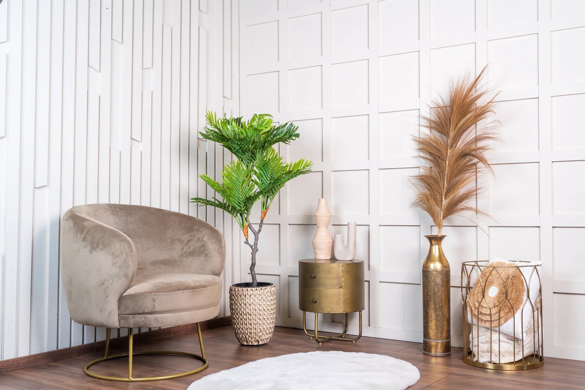 Kunstplant Tropische mini palm 120cm by NeverLeafs