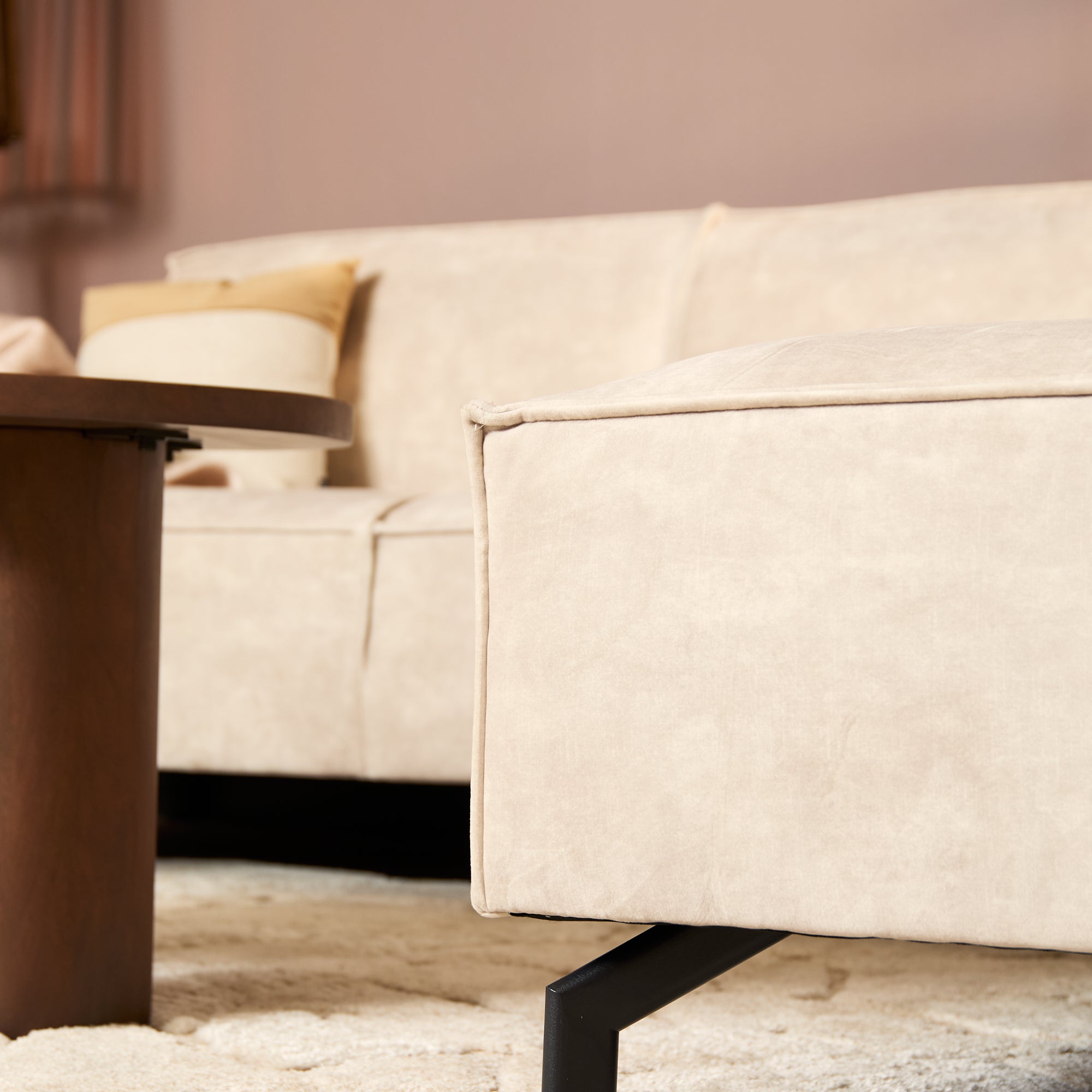 MySofa Floris| 2,5 zits + divan rechts | fluweel beige