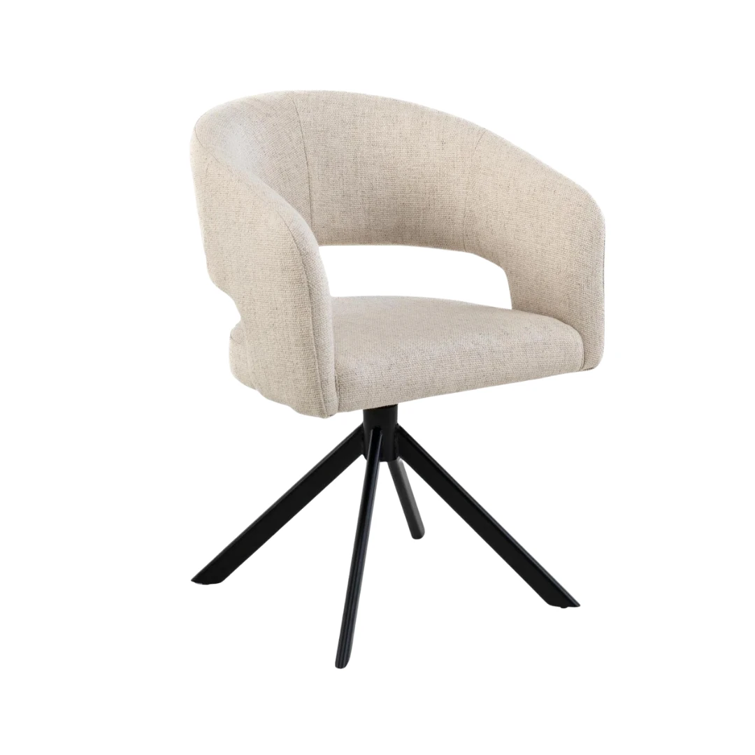 Eetkamerstoel Tokyo 360 Draai | Tyler Cream by Moods Collection