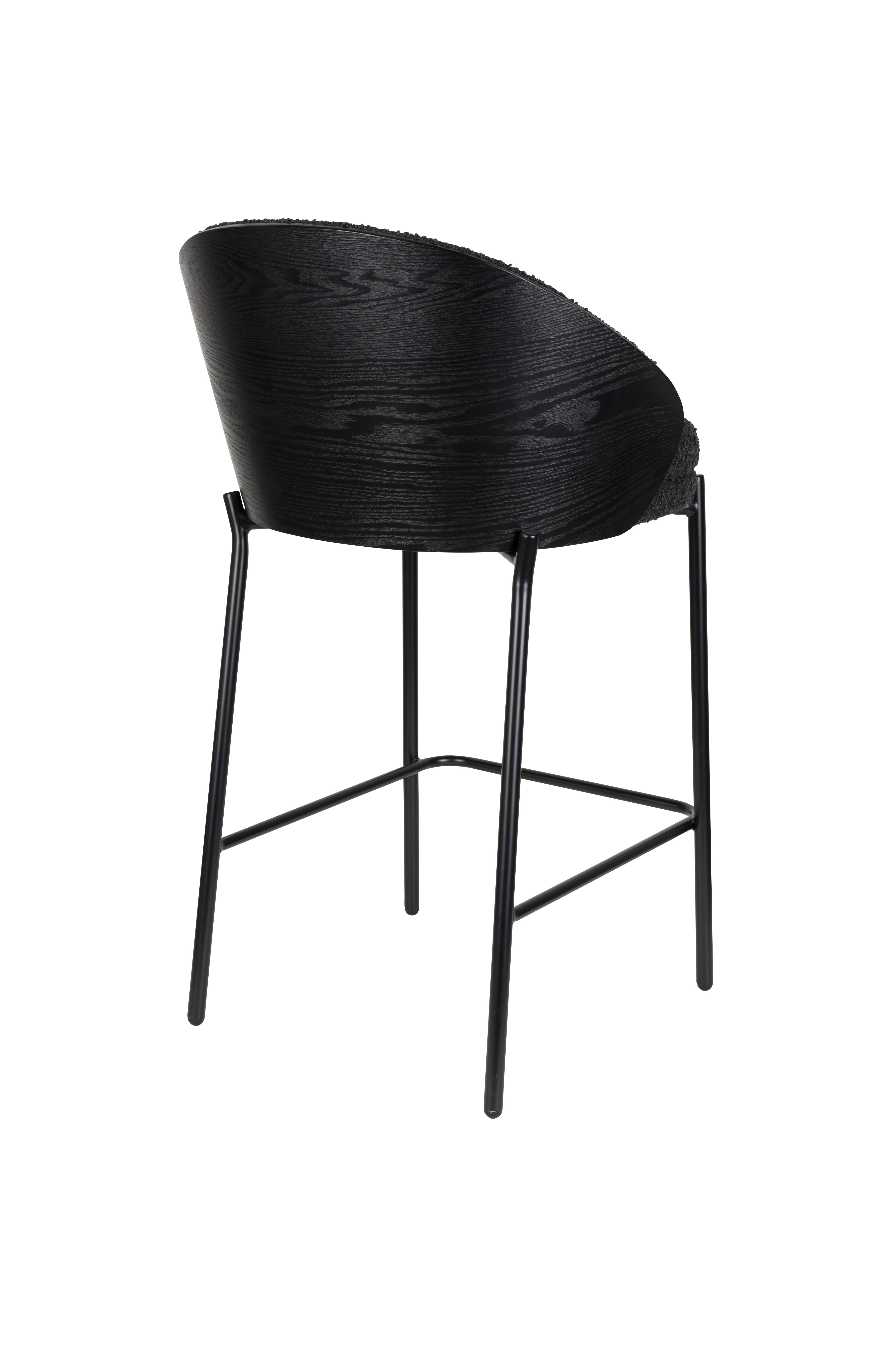 Counter Chair Rodin Bouclé Black