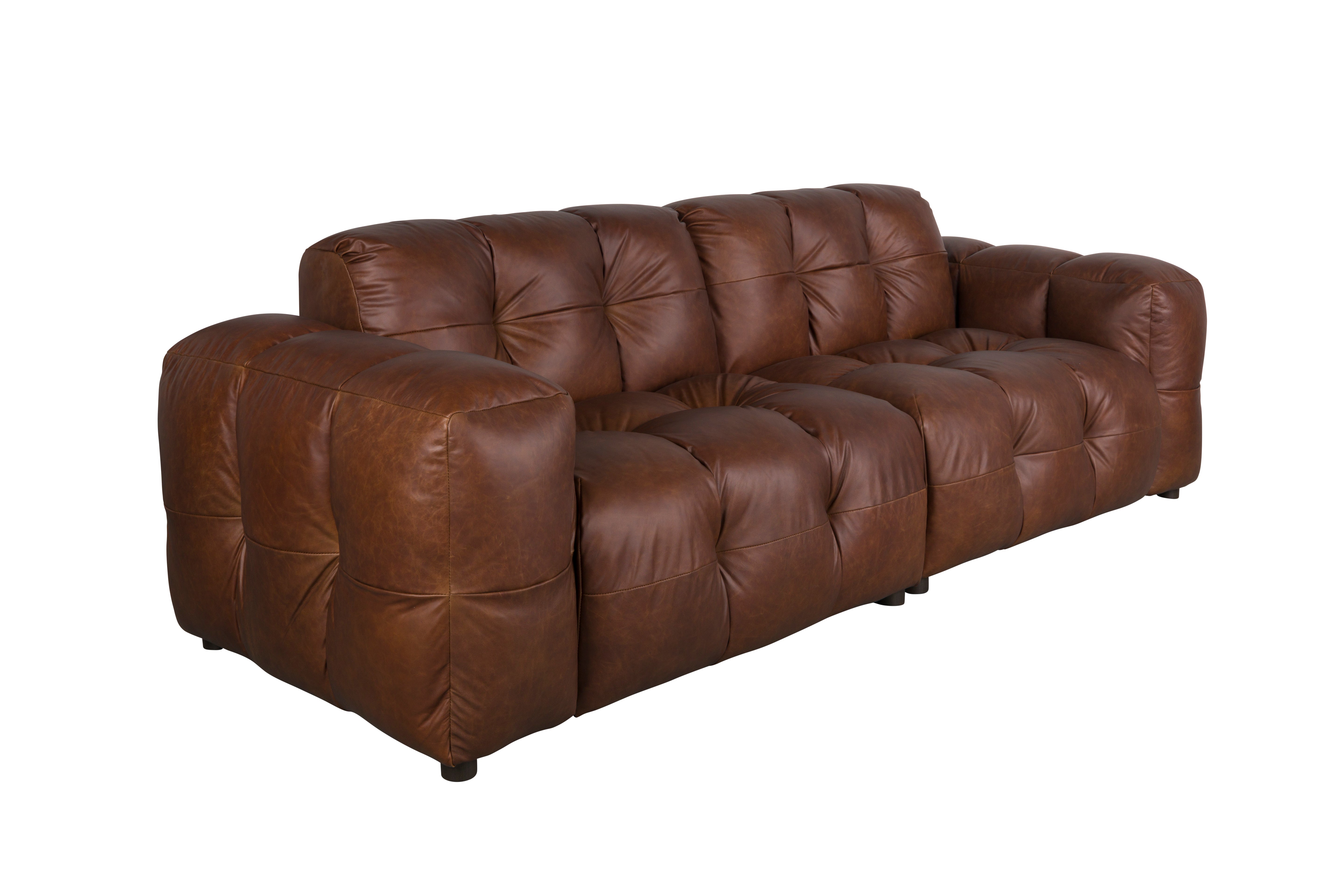 Sofa Hackman 3-Seater Leather Chocolate