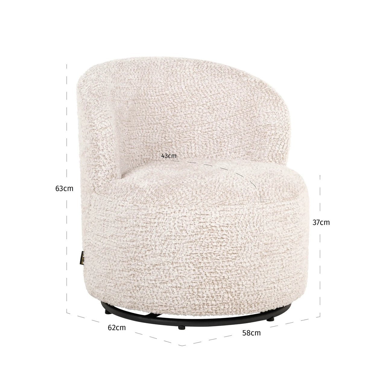 Kinderdraaistoel Jackie lovely cream by Richmond Interiors