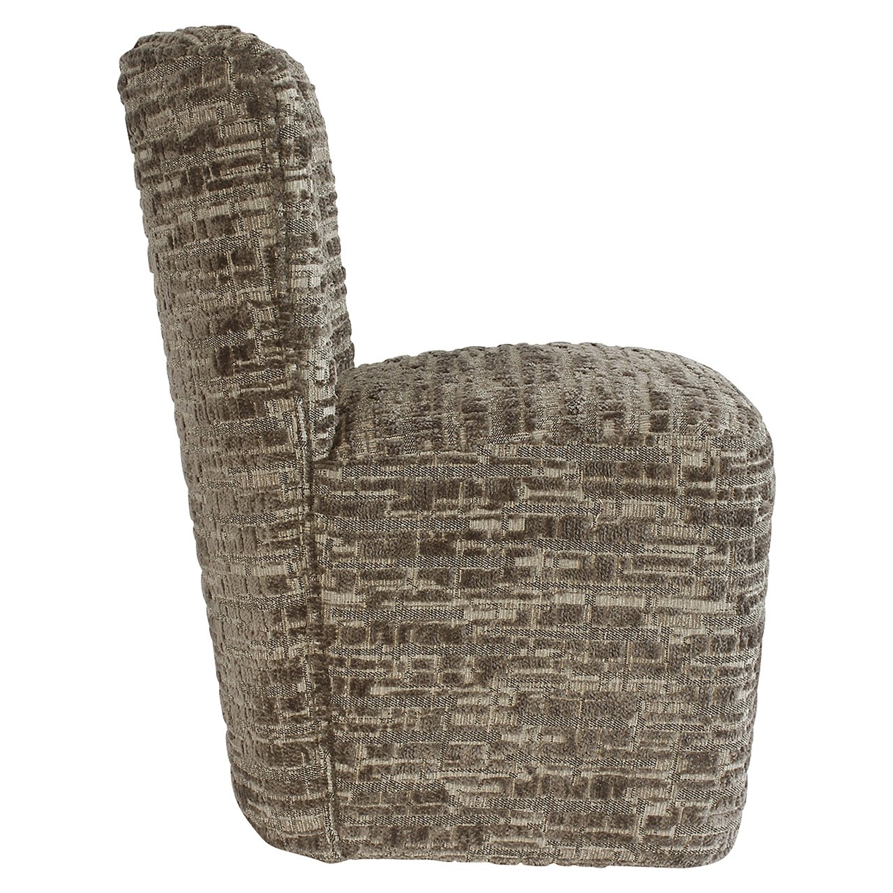 Stoel Lorain met wieltjes greige dalia