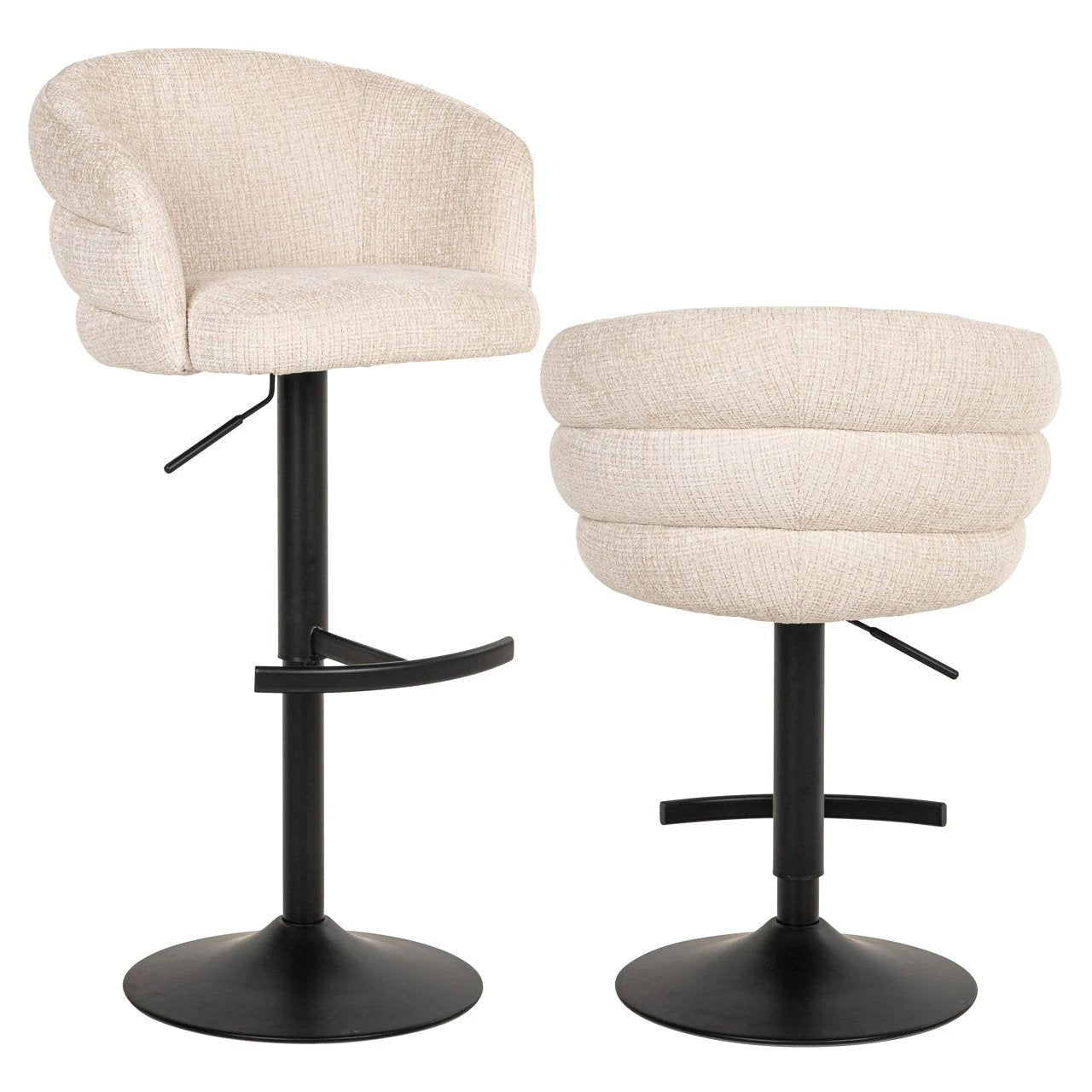 Barstoel Nikki Niagara beige draaibaar vlamvertragend by Richmond Interiors