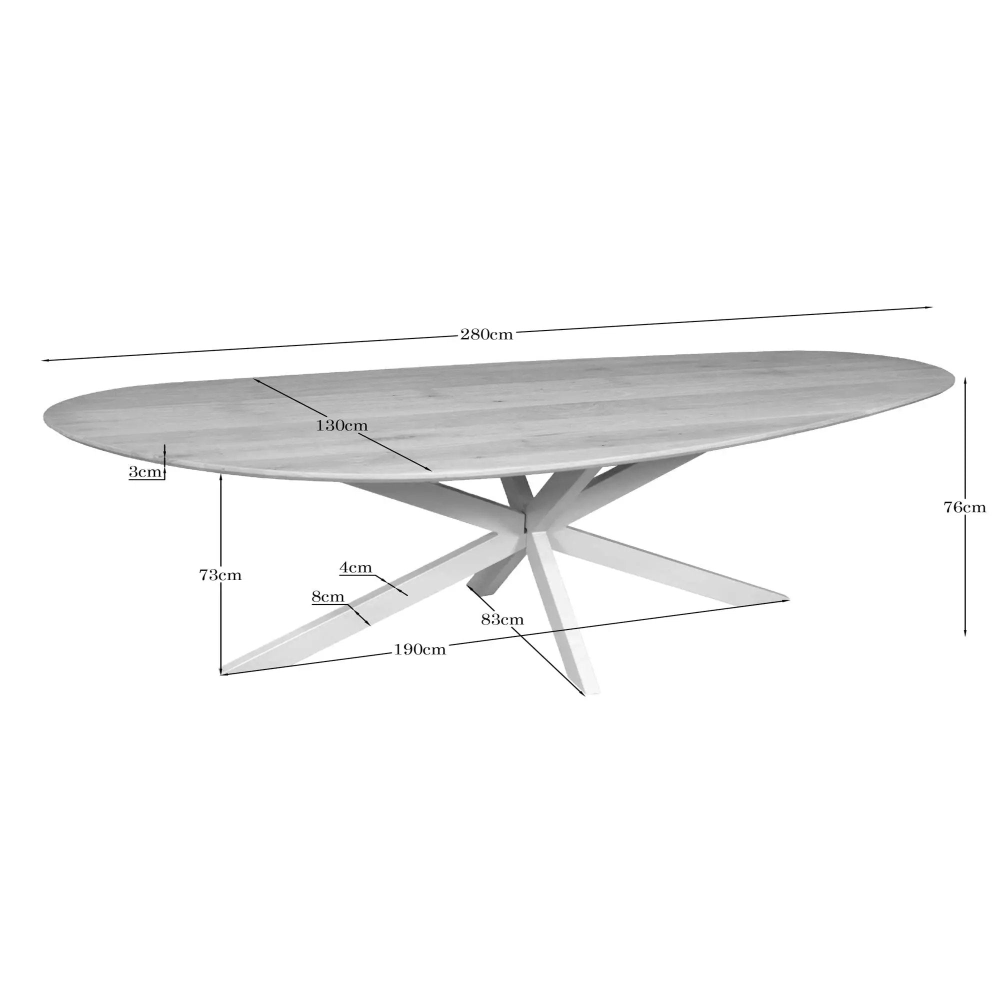 Eiken eettafel Cloud | 280 cm | naturel | poot zand by depauwwonen
